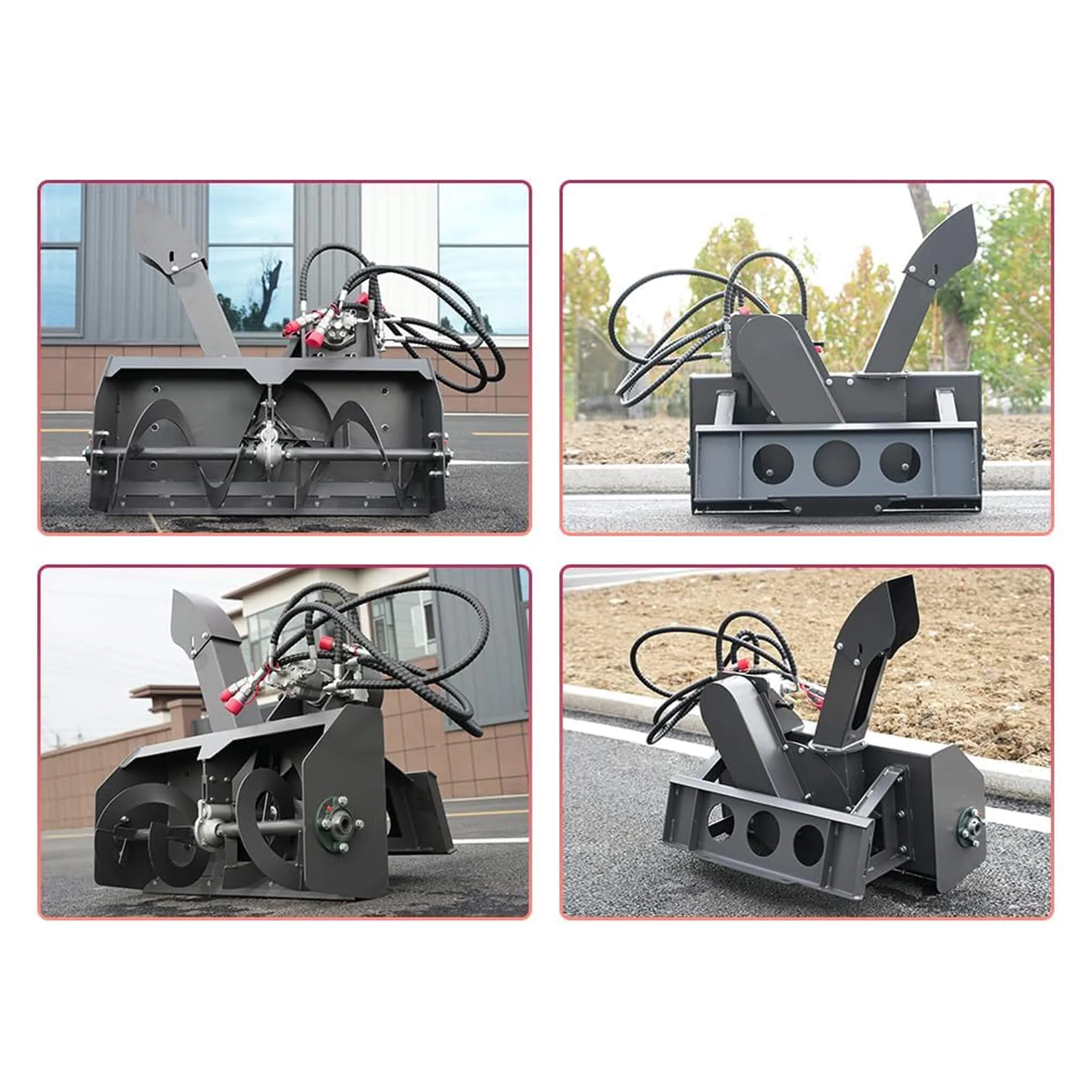 Heavy-Duty 23-Inch Skid Steer Snow Blower Attachment With Directional Chute (SAK94301) - Image 4