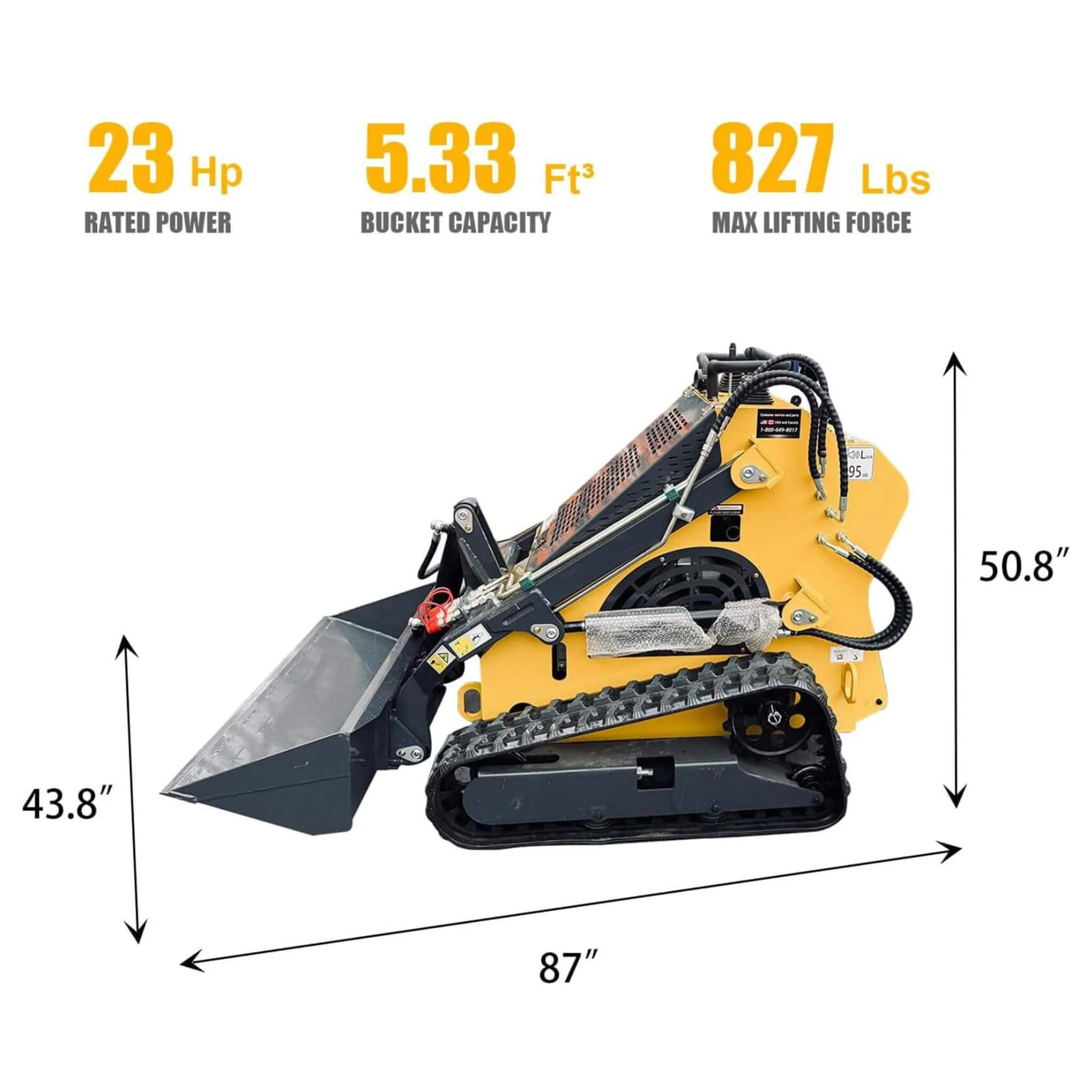 Heavy-Duty 23HP Mini Triangular Skid Steer Bucket Loader (SAK15873) - Image 8