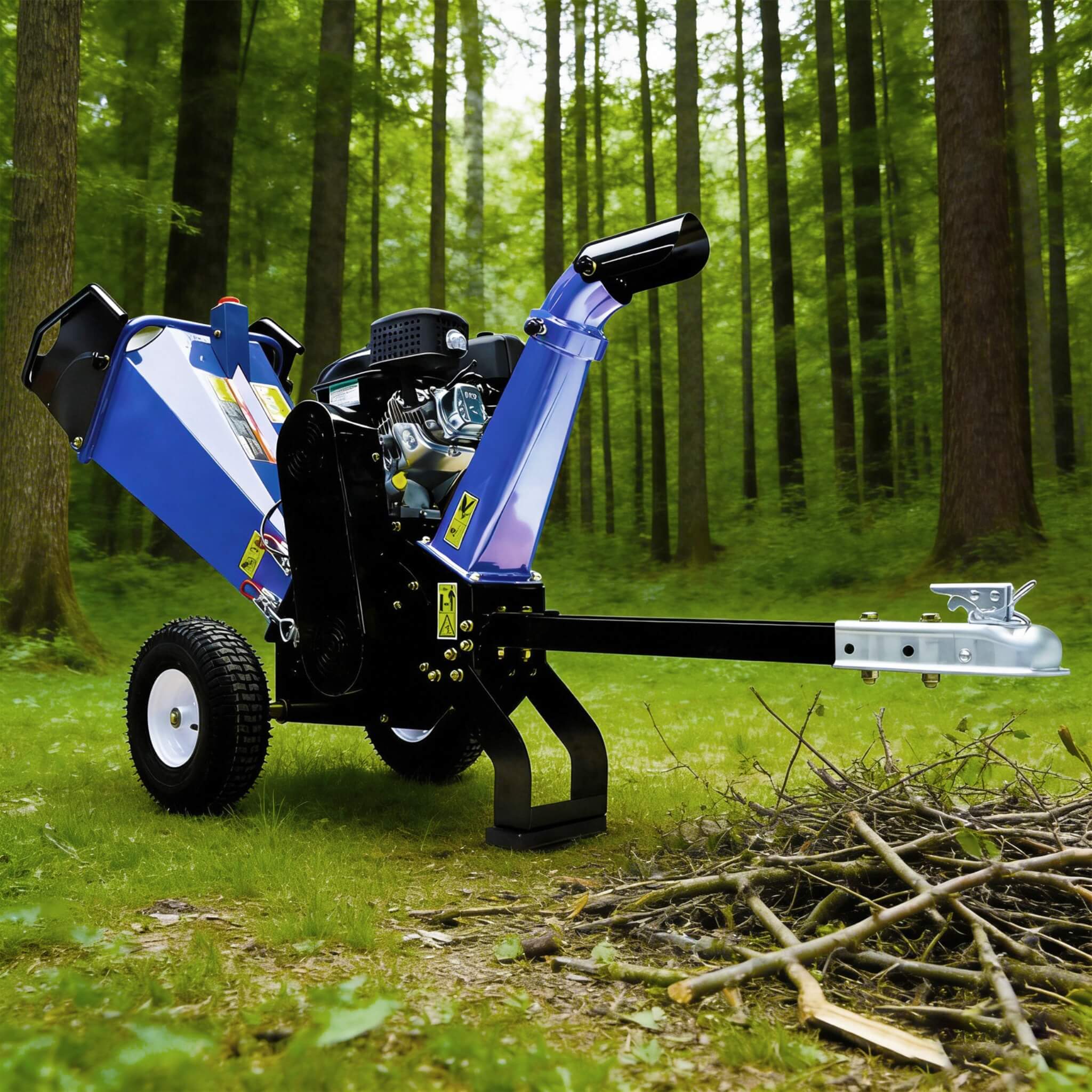 Heavy-Duty 4-Inch 208CC Gas Wood Chipper Shredder With Tow Hitch (SAK47504) - Image 3