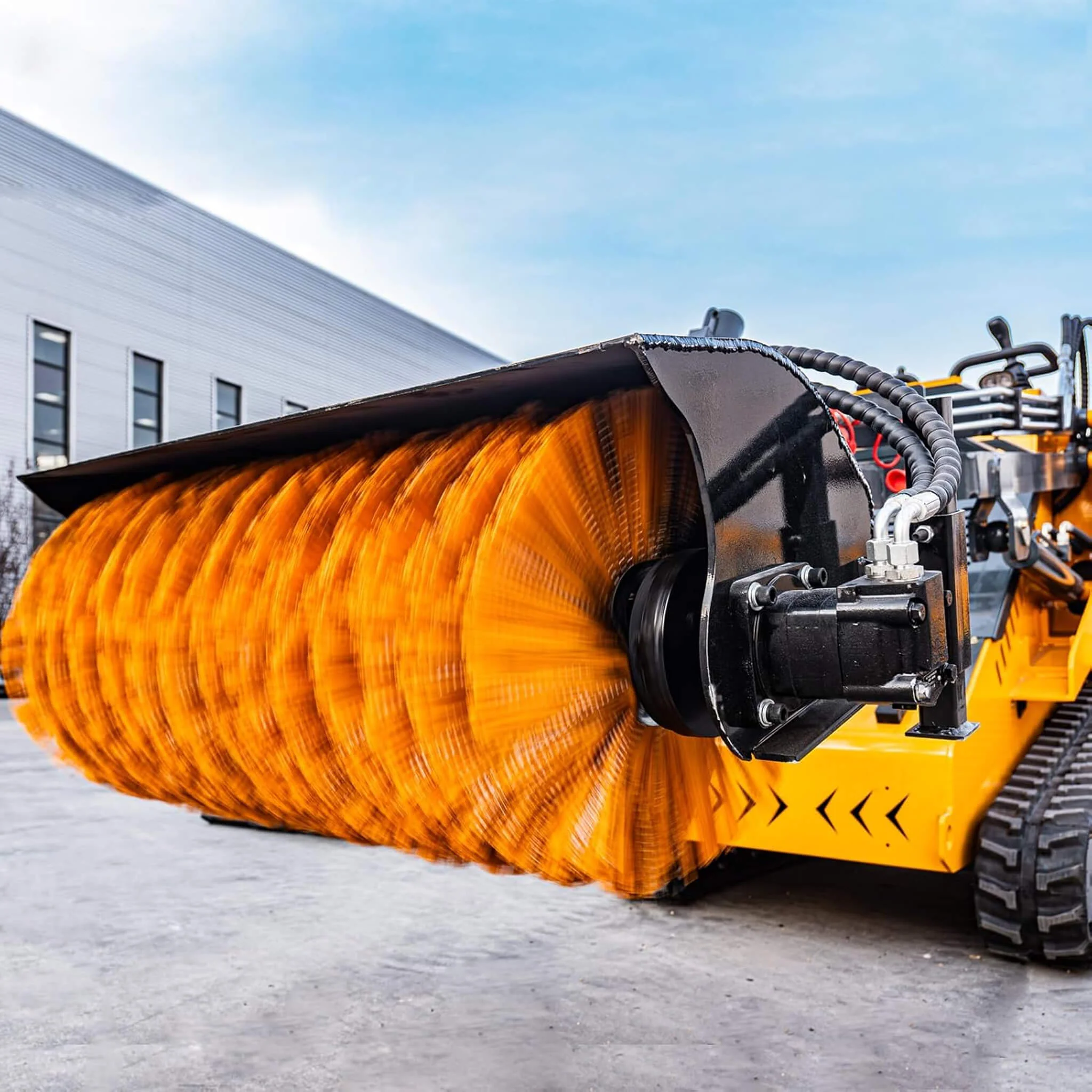 Heavy-Duty 41-Inch Hydraulic Skid Steer Broom Sweeper Attachment With Angle Tilt (SAK20963) - Image 3