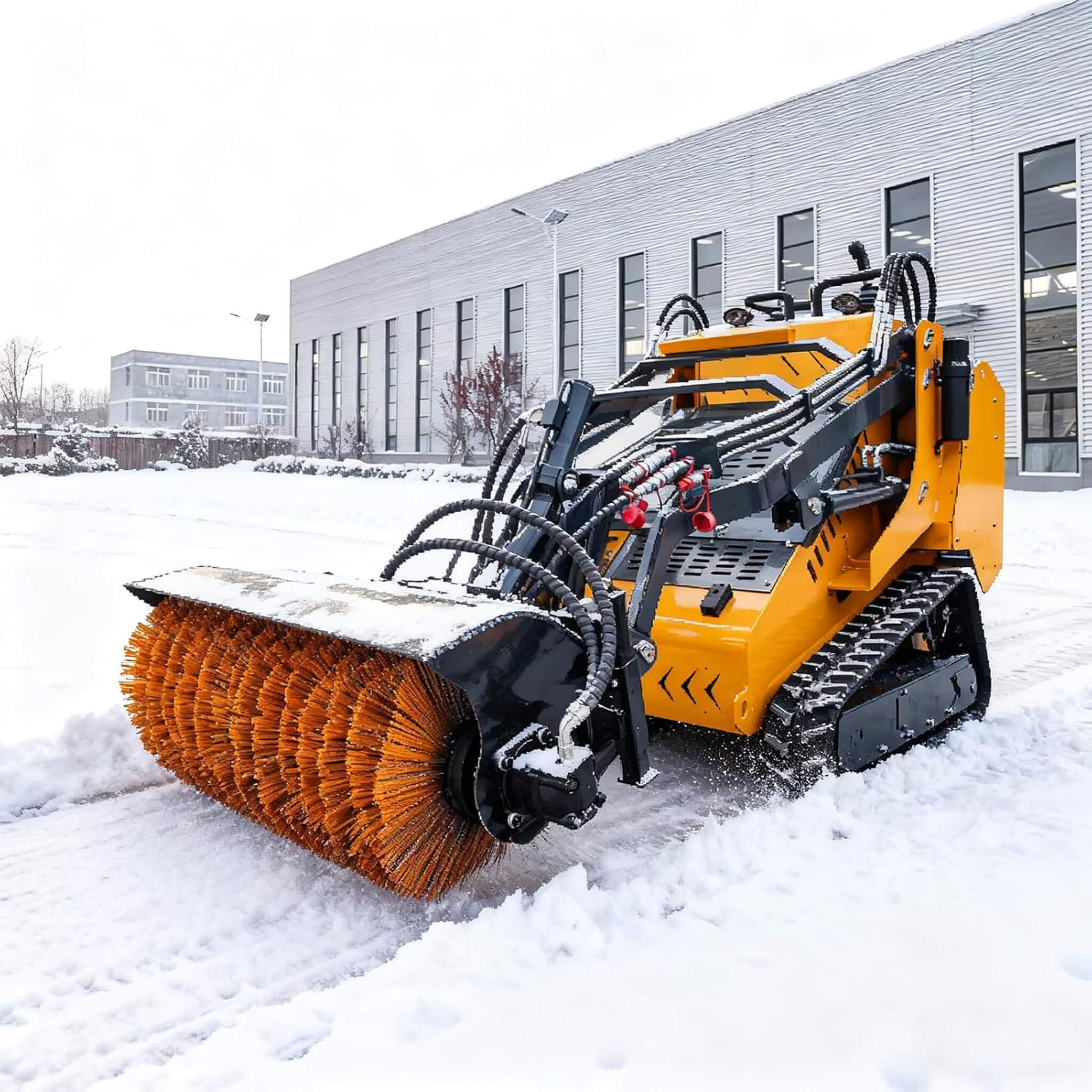 Heavy-Duty 41-Inch Hydraulic Skid Steer Broom Sweeper Attachment With Angle Tilt (SAK20963) - Image 4