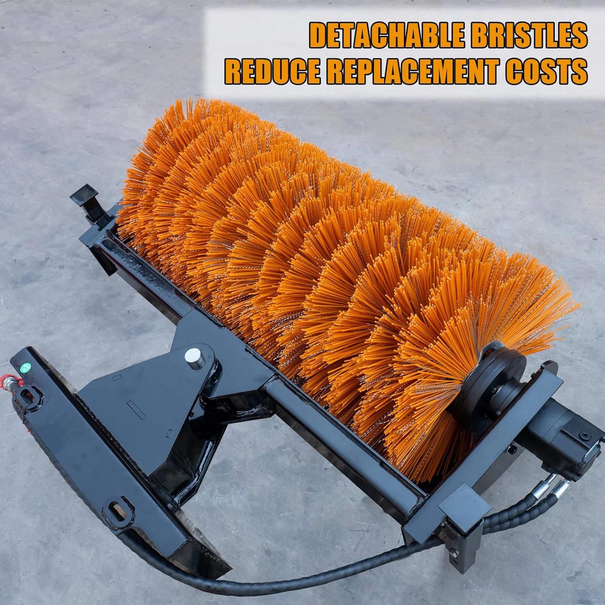 Heavy-Duty 41-Inch Hydraulic Skid Steer Broom Sweeper Attachment With Angle Tilt (SAK20963) - Image 7