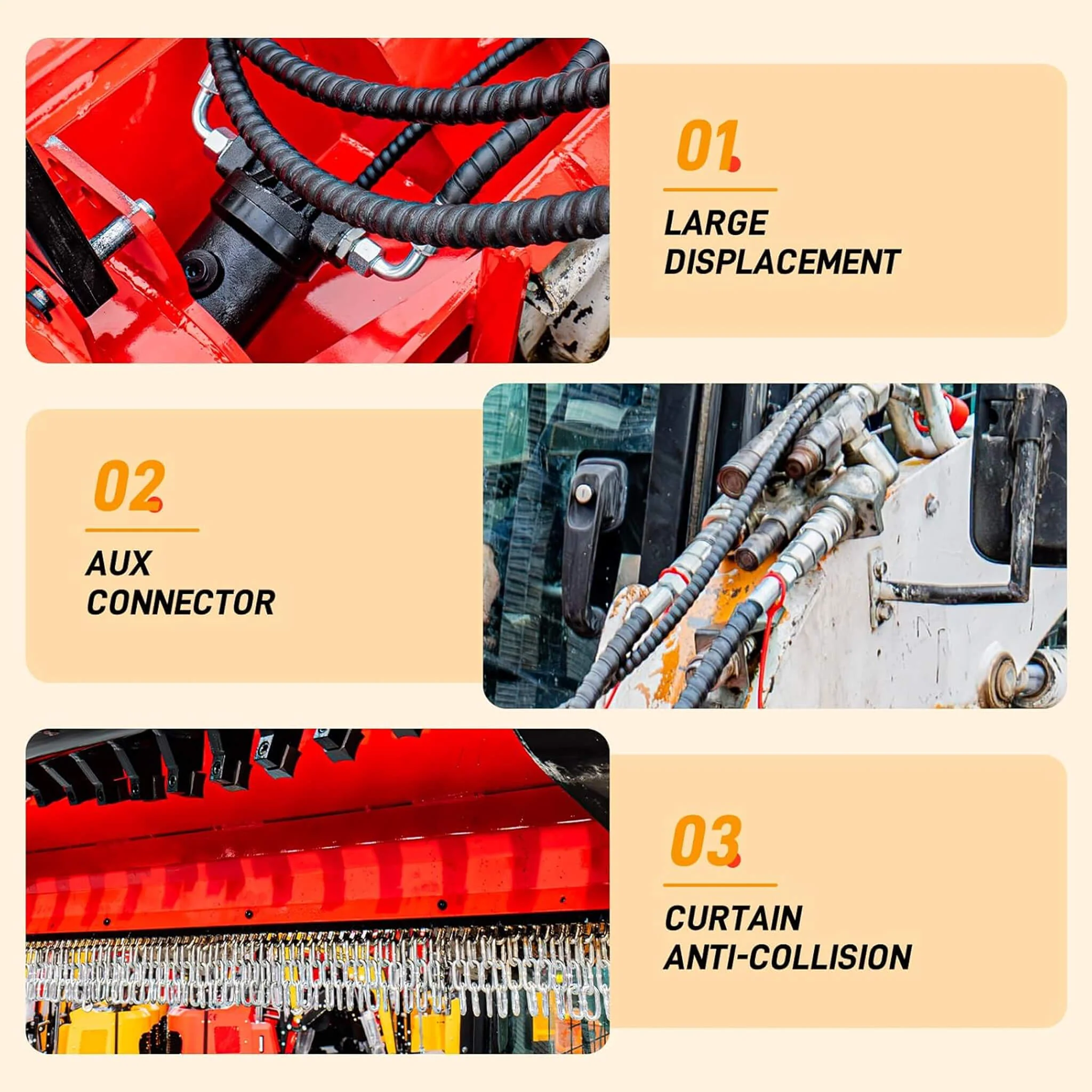 Heavy-Duty 46-Inch Drum Forestry Skid Steer Mulcher Attachment (SAK30495) - Image 6