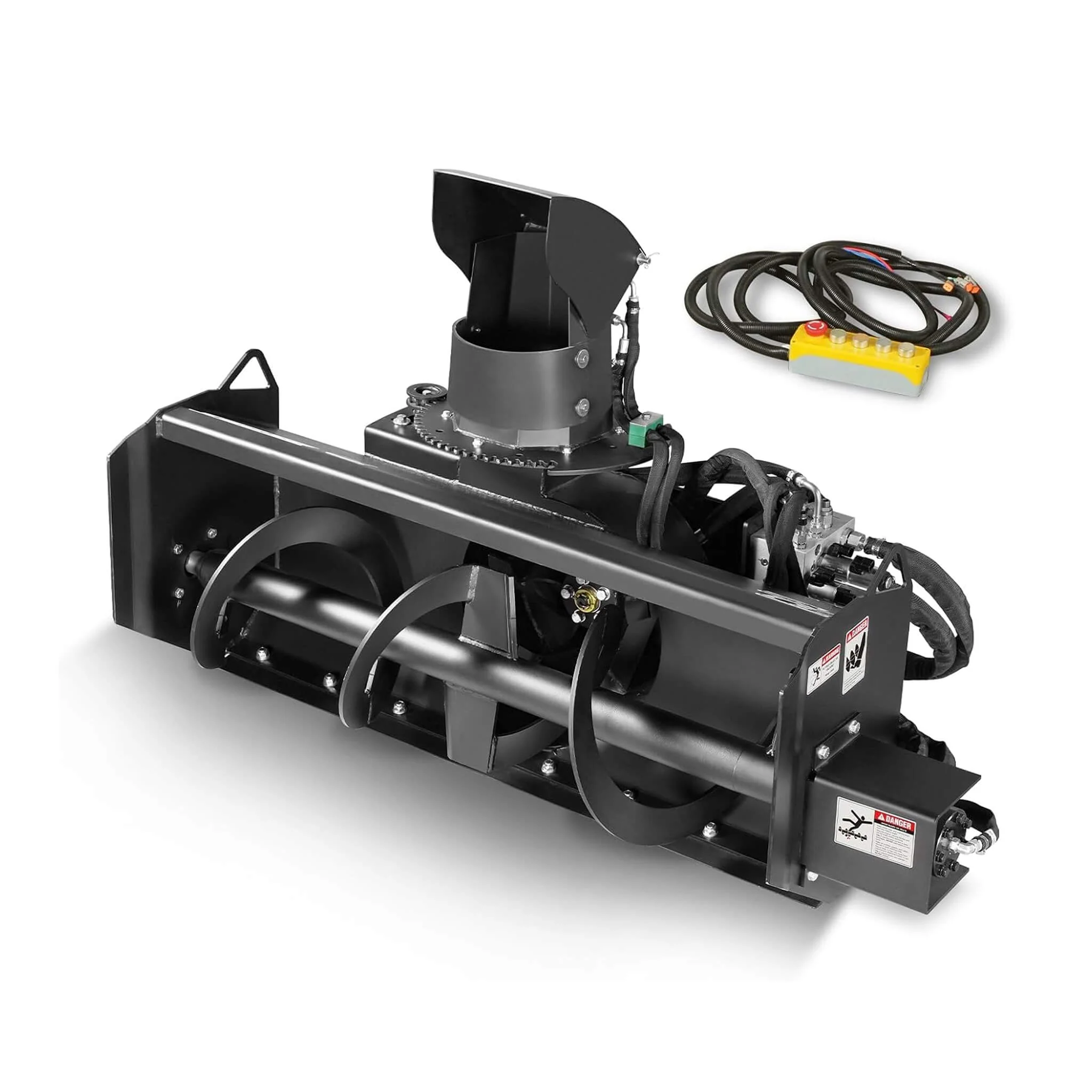 Heavy-Duty 48-Inch Remote Control Hydraulic Mini Skid Steer Snow Blower Attachment (SAK34782) - Image 7