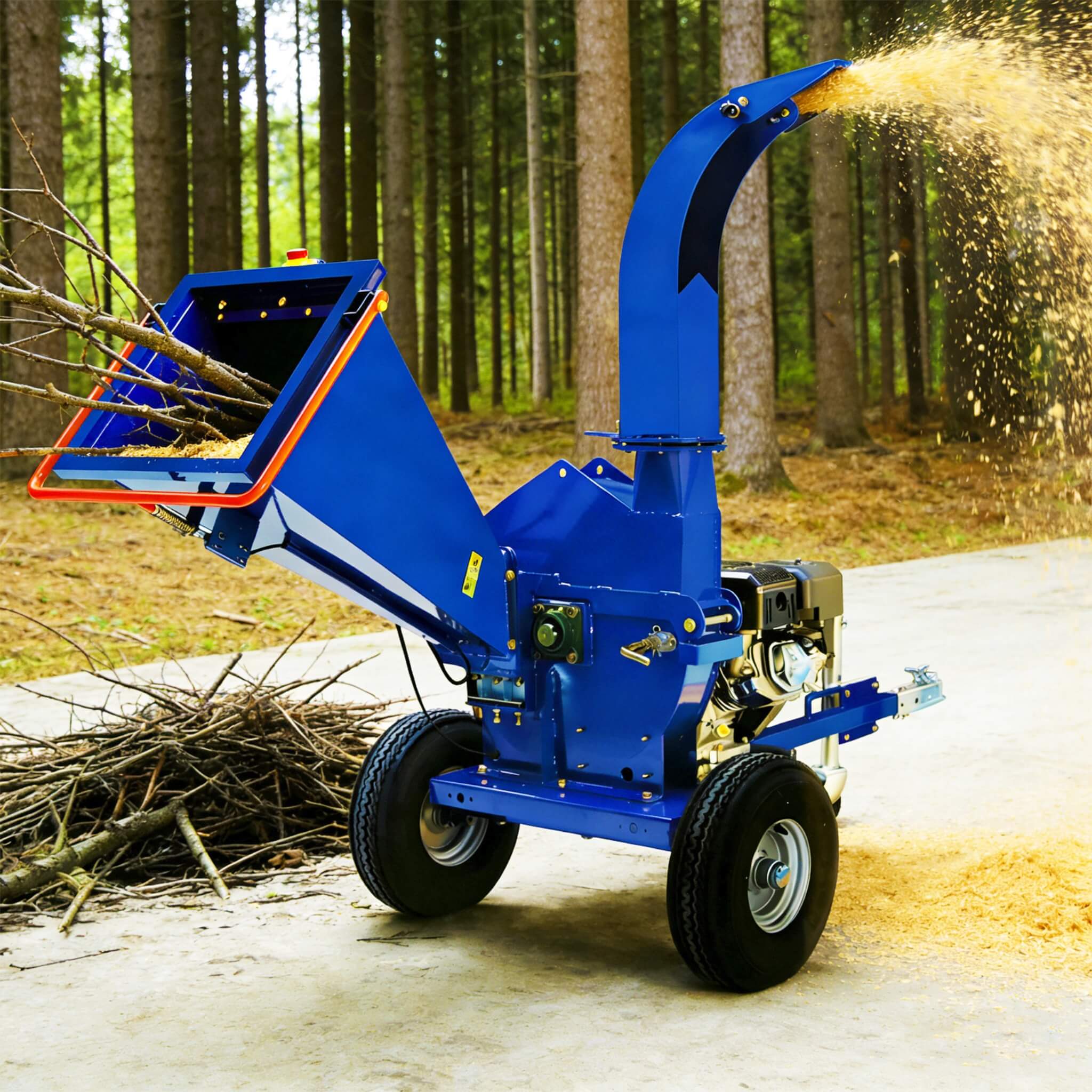 Heavy-Duty 5-Inch 15HP 420CC Gas Towable Wood Chipper Shredder With Recoil Start (SAK51947) - Image 8