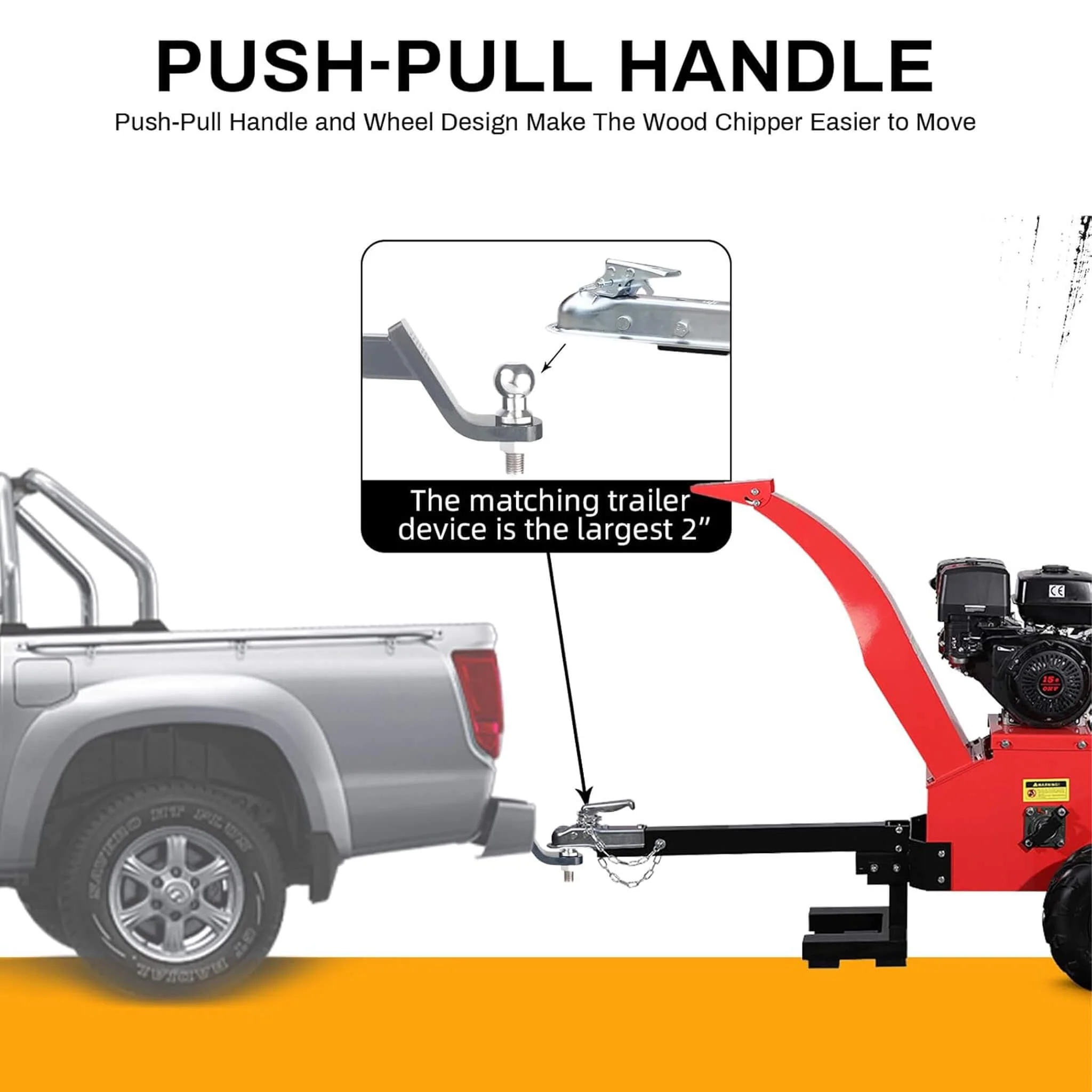 Heavy-Duty 5-Inch 420CC 15HP Towable Gas Wood Chipper Shredder Mulcher (SAK17493) - Image 5