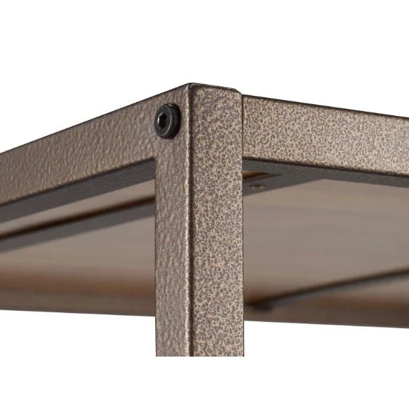 Heavy Duty 5-Shelf Steel Frame Shelving Unit with Bamboo Shelves - Image 3
