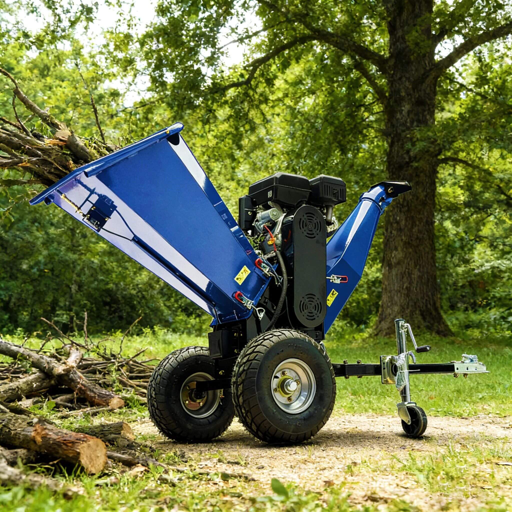 Heavy-Duty 6-Inch 15HP 420CC Towable Gas Wood Chipper Shredder With Electric Start (SAK50896) - Image 3