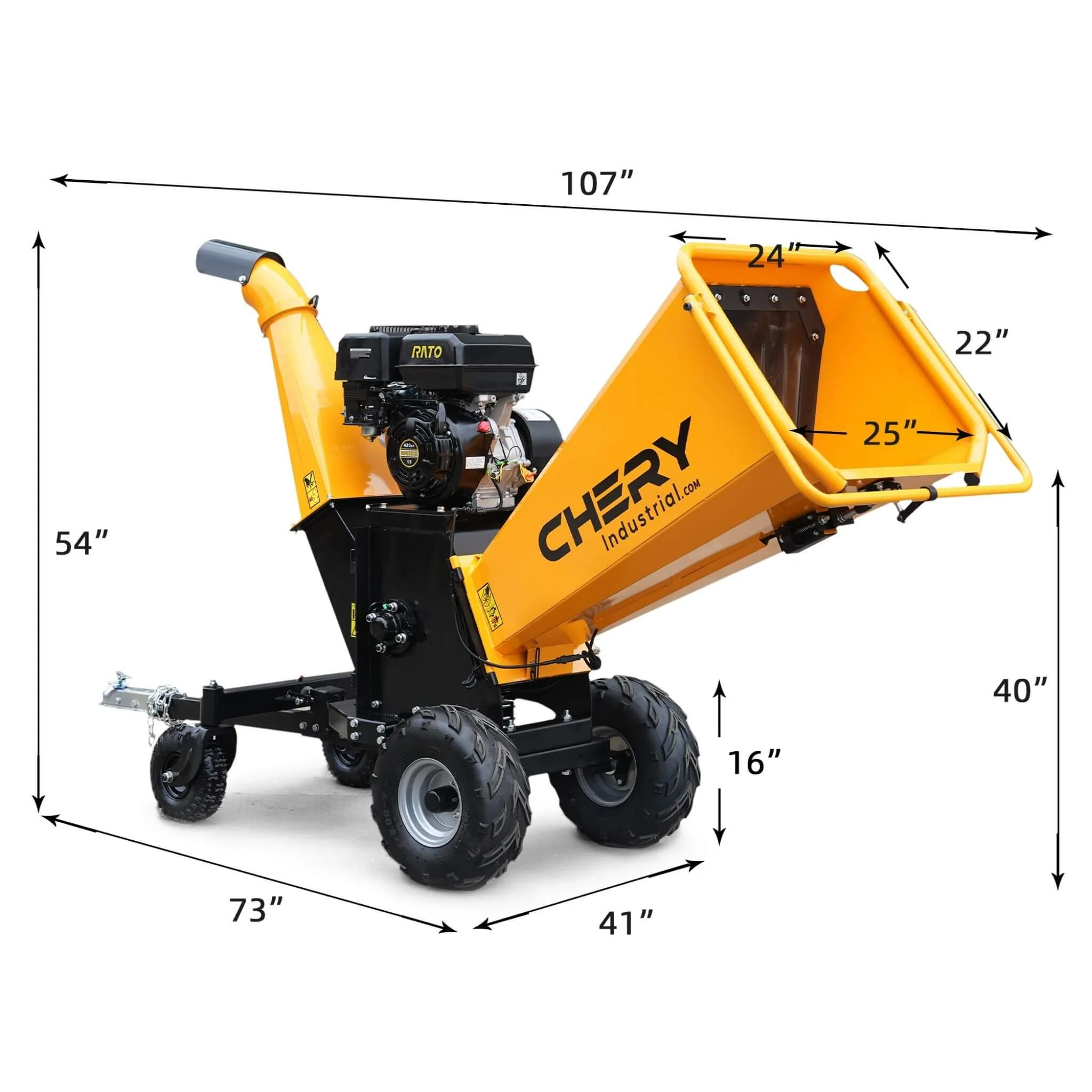 Heavy-Duty 6-Inch 420CC 15HP Gas Wood Chipper Shredder Mulcher With Tow Bar & Safety Stop Bar (SAK42731) - Image 10