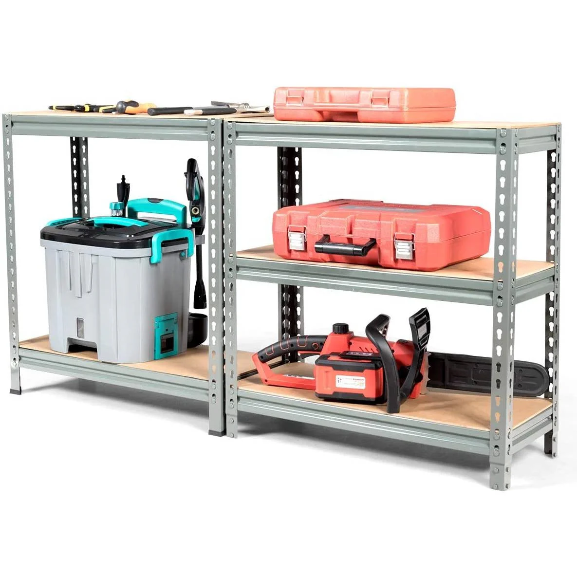 Heavy Duty 60 inch Adjustable 5-Shelf Metal Storage Rack in Gray - Image 2