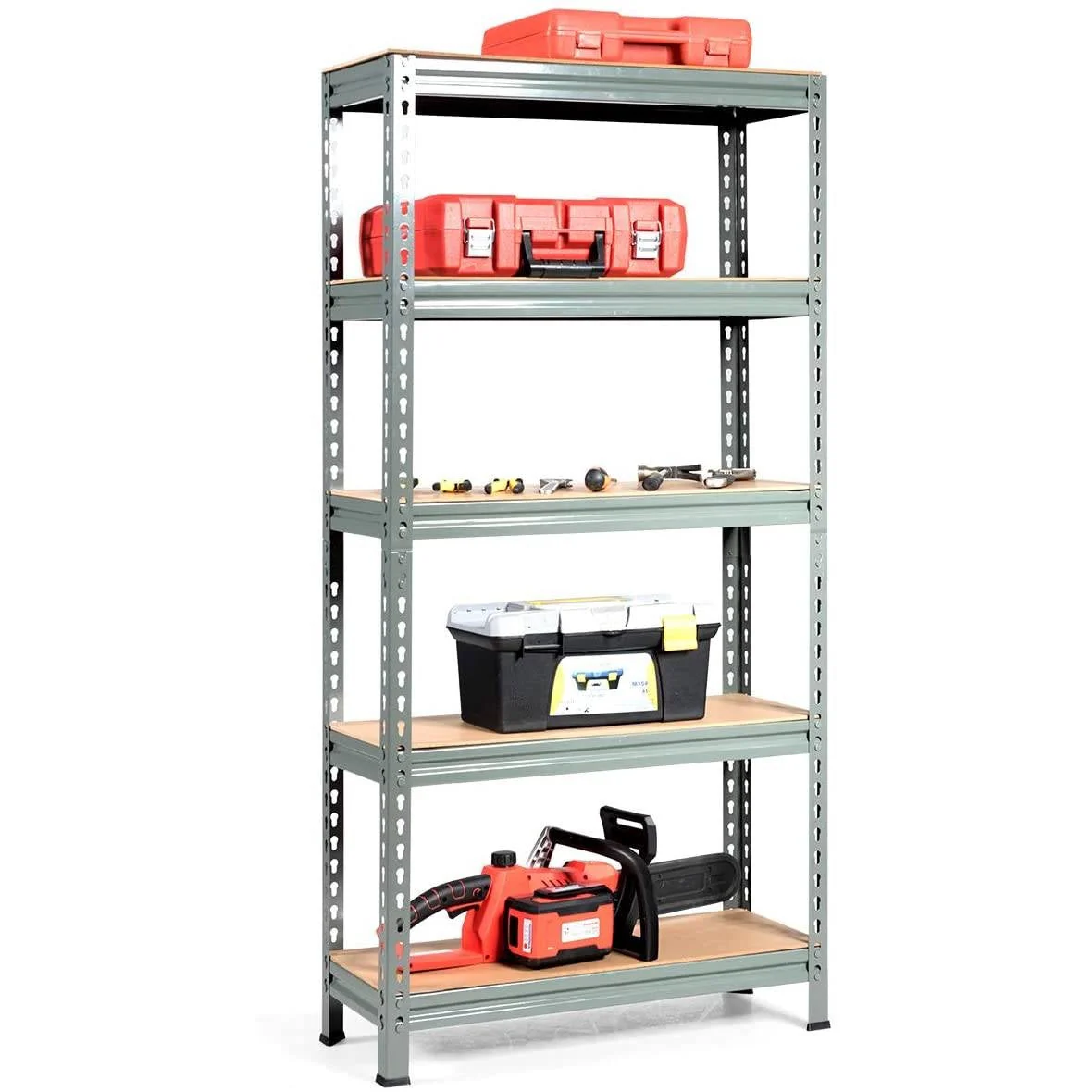 Heavy Duty 60 inch Adjustable 5-Shelf Metal Storage Rack in Gray - Image 3