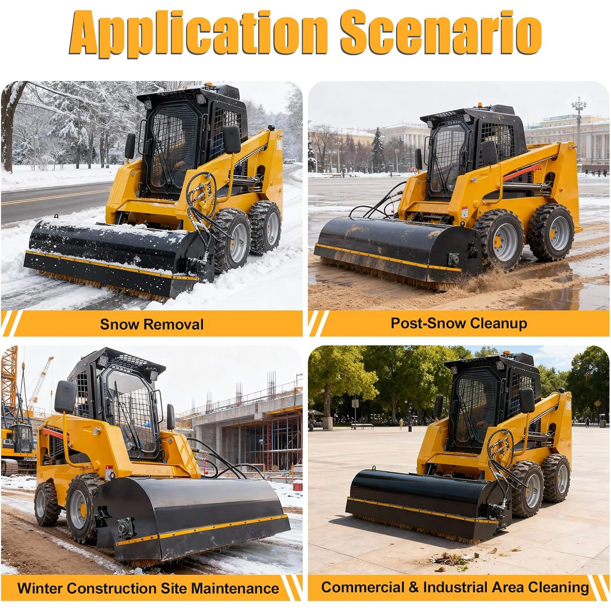 Heavy-Duty 72-Inch Industrial Skid Steer Sweeper Attachment (SAK87013) - Image 3
