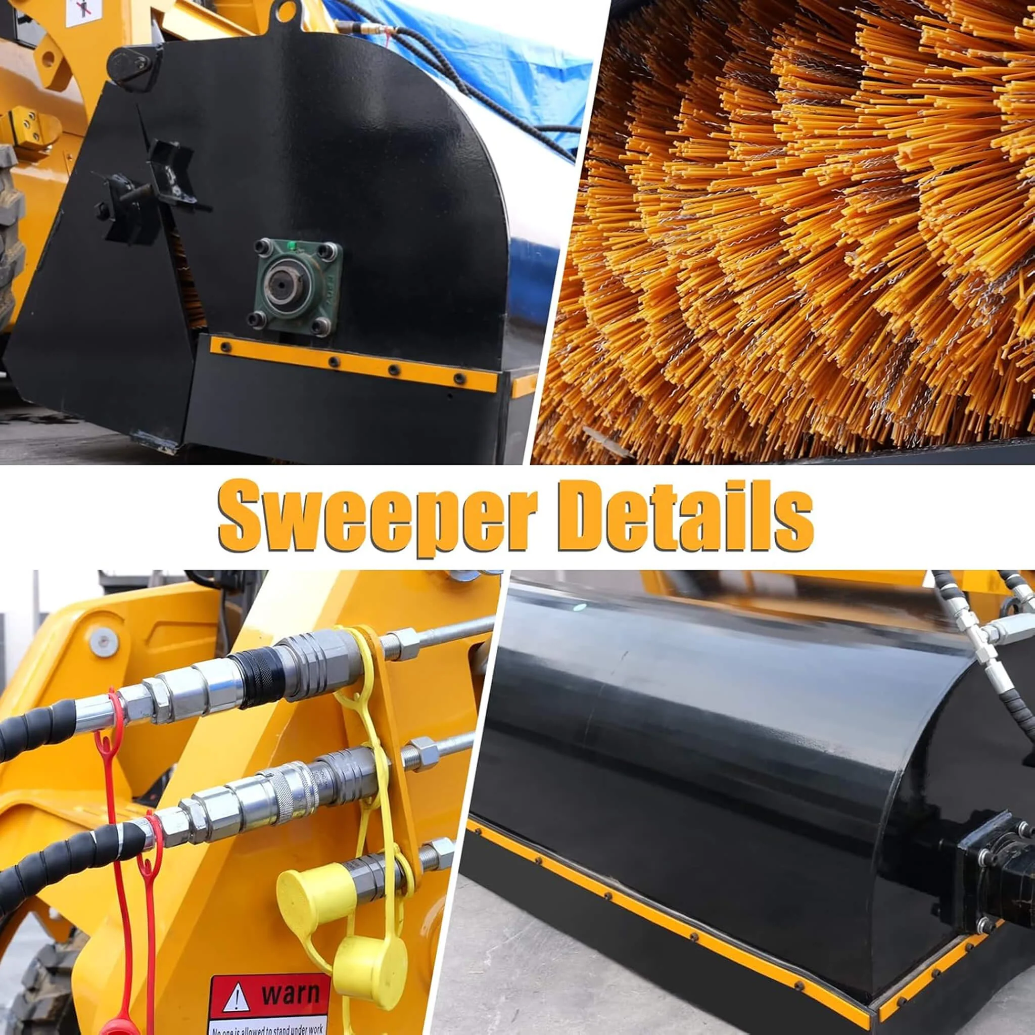 Heavy-Duty 72-Inch Industrial Skid Steer Sweeper Attachment (SAK87013) - Image 6