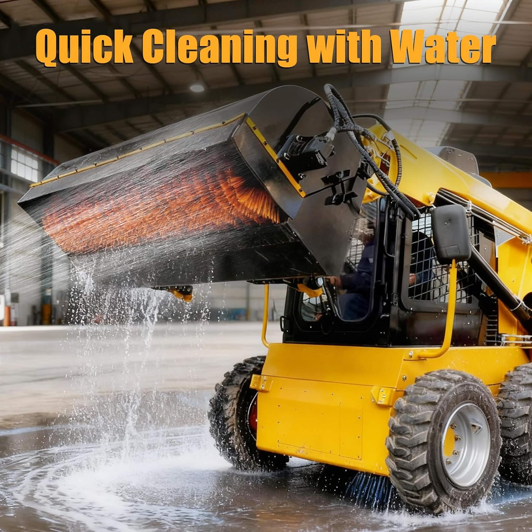 Heavy-Duty 72-Inch Industrial Skid Steer Sweeper Attachment (SAK87013) - Image 9