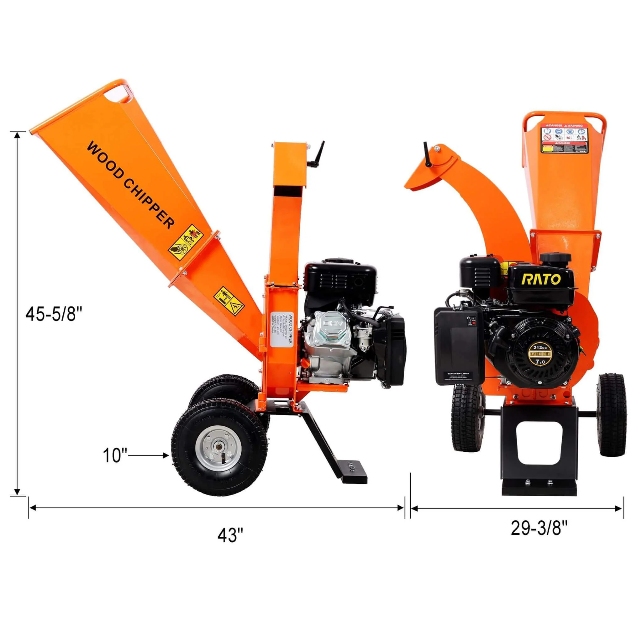 Heavy-Duty 7HP 212CC Gas Wood Chipper Shredder Mulcher (SAK59184) - Image 15