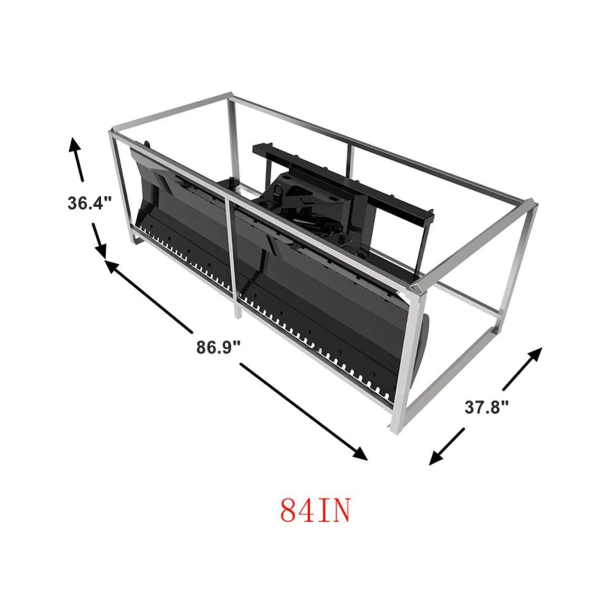 Heavy-Duty 84-Inch Snow Plow Attachment With Dozer Blade (SAK55703) - Image 6