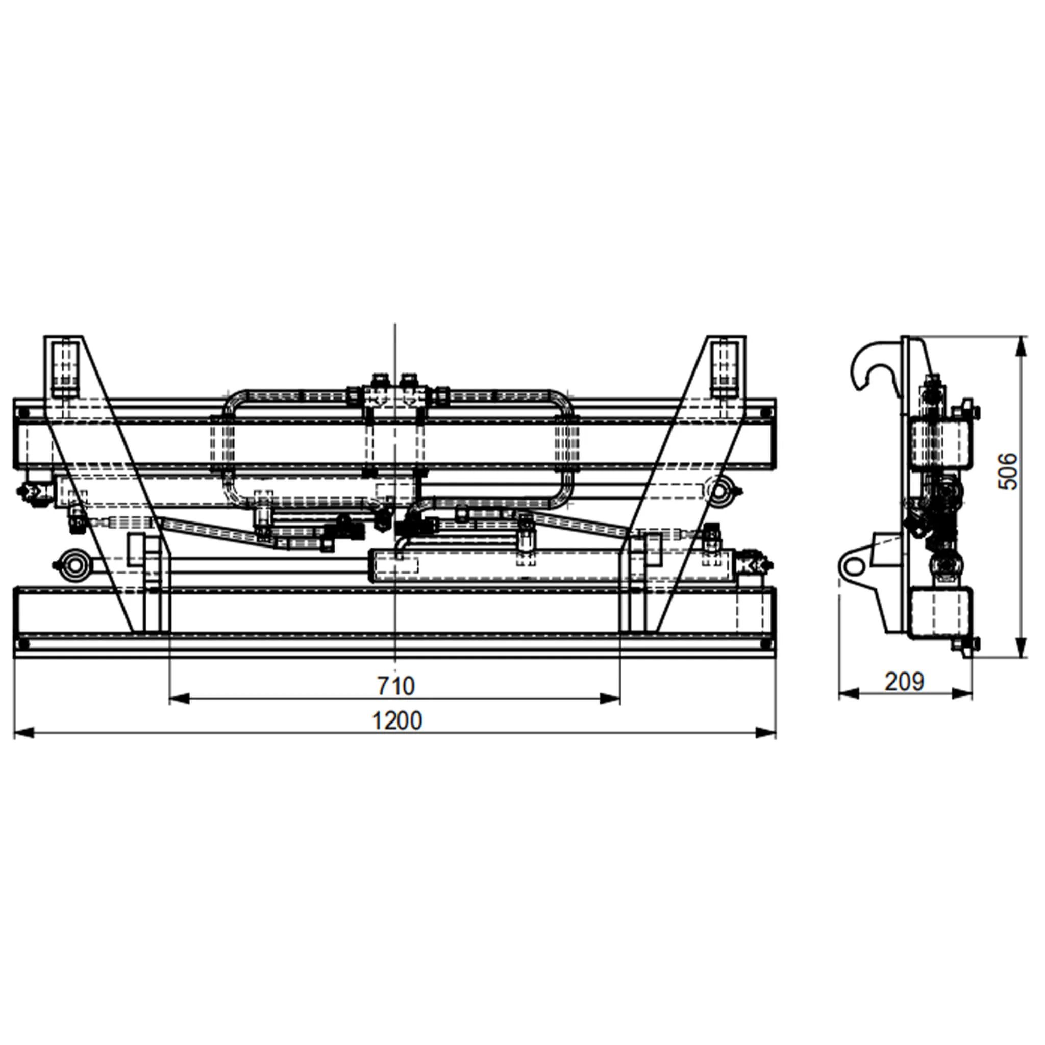 Heavy-Duty Adjustable Fork Carriage Skid Steer Attachment (SAK15904) - Image 9