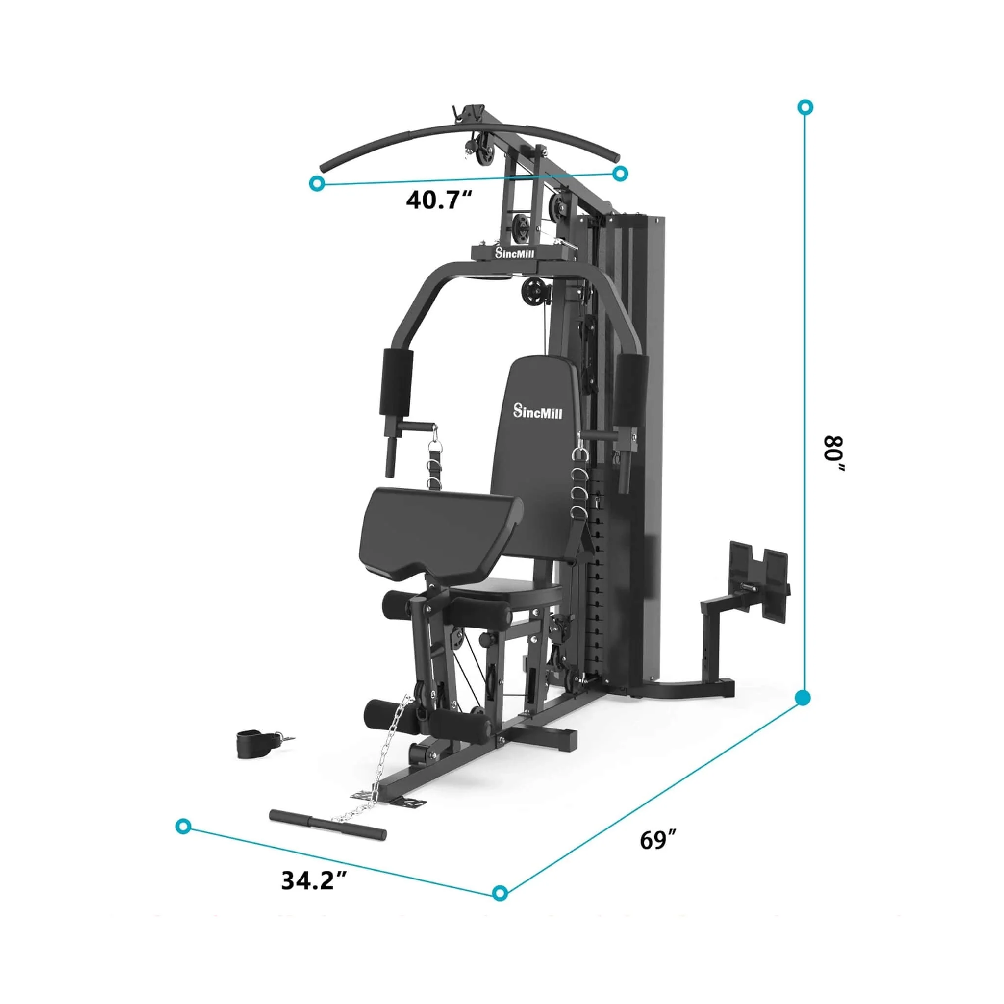 Rovix Heavy-Duty All-In-One Home Gym Workout Station For Full Body Strength Training, 150LBS (SAK12959) - Image 5