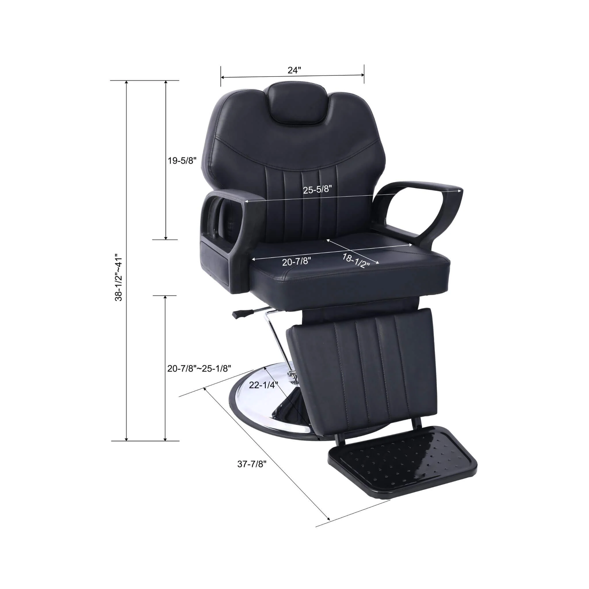 Heavy-Duty All-Purpose Extra Wide PU Leather Hydraulic Reclining Barber Chair (SAK74613) - Image 19