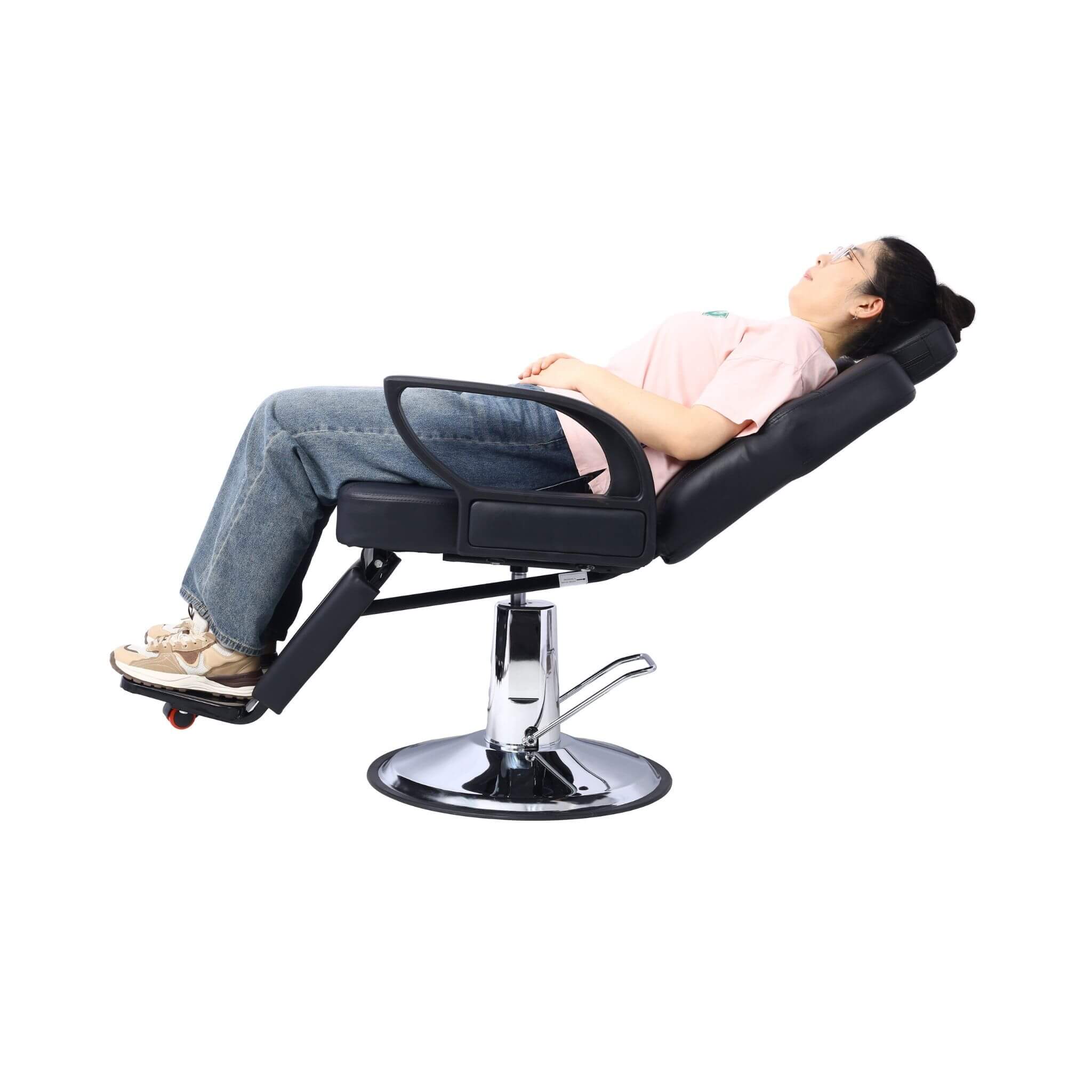 Heavy-Duty All-Purpose Extra Wide PU Leather Hydraulic Reclining Barber Chair (SAK74613) - Image 3