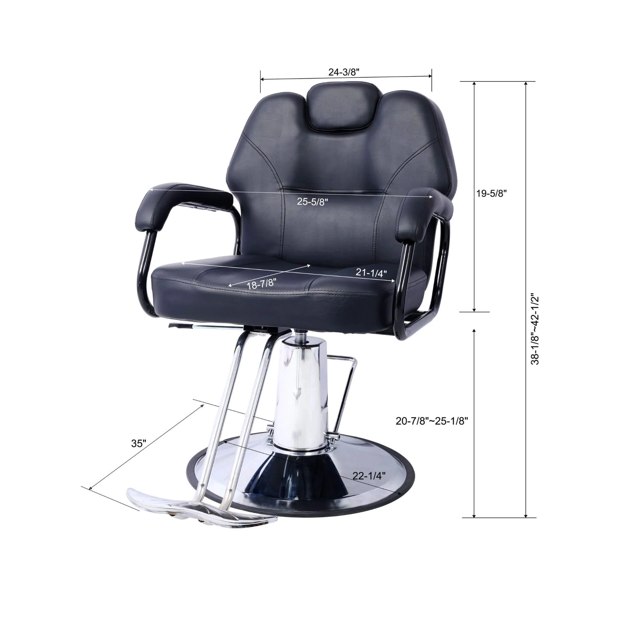 Heavy-Duty All-Purpose Ultra-Comfortable Hydraulic Reclining Barber Chair For Salons And Barber Shops (SAK97418) - Image 16