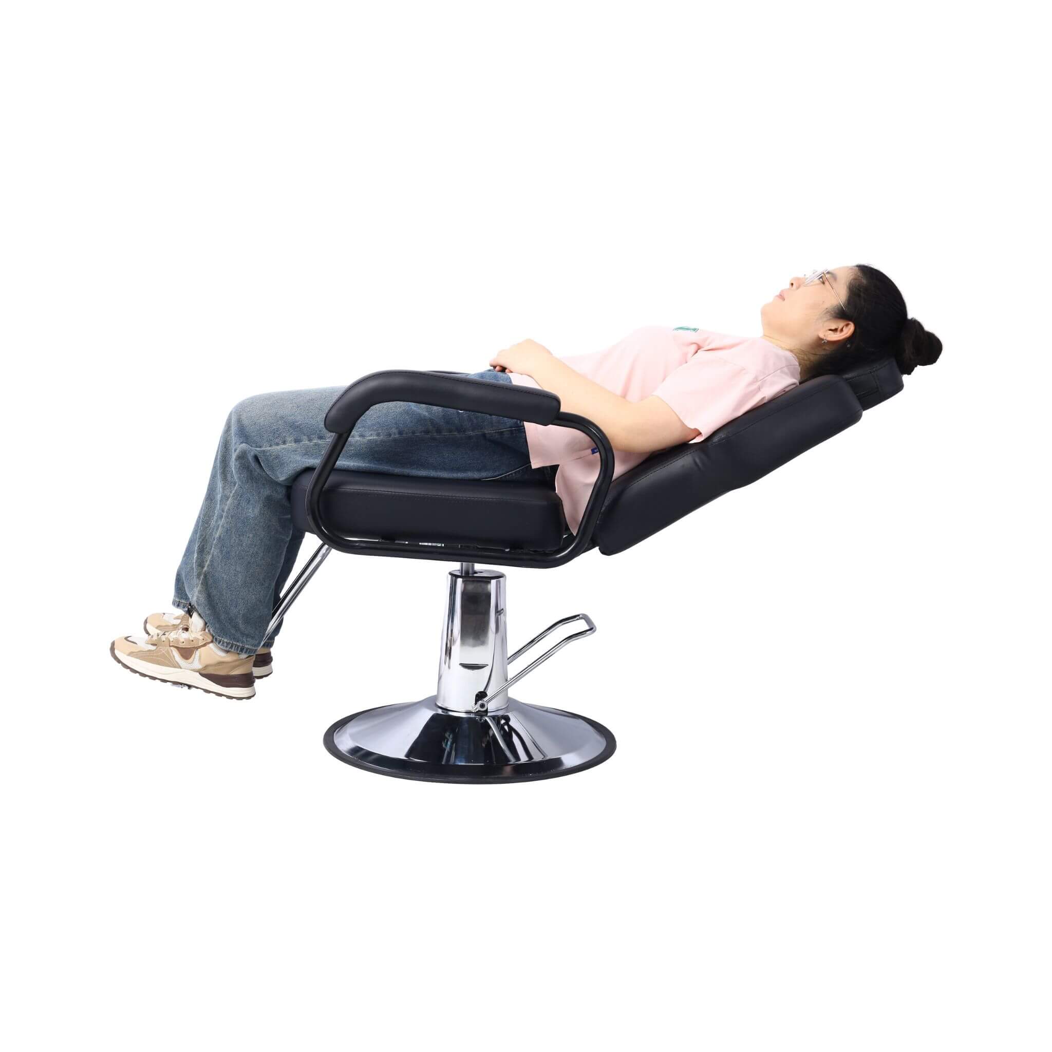 Heavy-Duty All-Purpose Ultra-Comfortable Hydraulic Reclining Barber Chair For Salons And Barber Shops (SAK97418) - Image 3