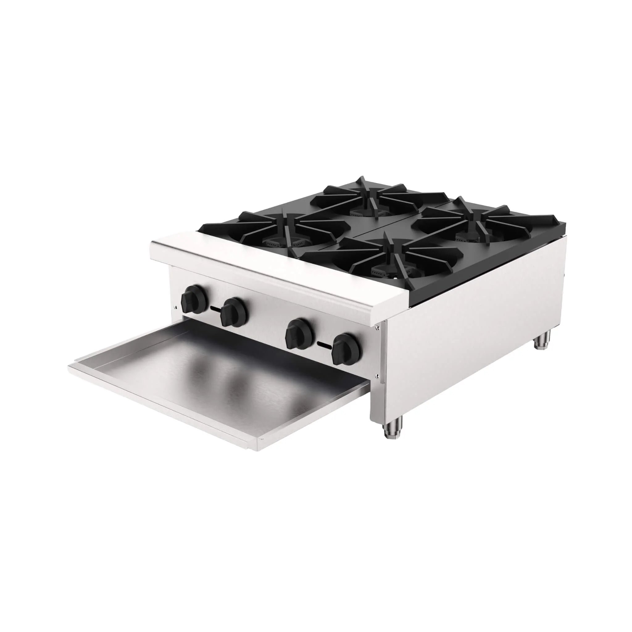 Heavy-Duty Commercial 112K BTU 4-Burner Stainless Steel Gas Stove Hot Plate (SAK39201) - Image 8