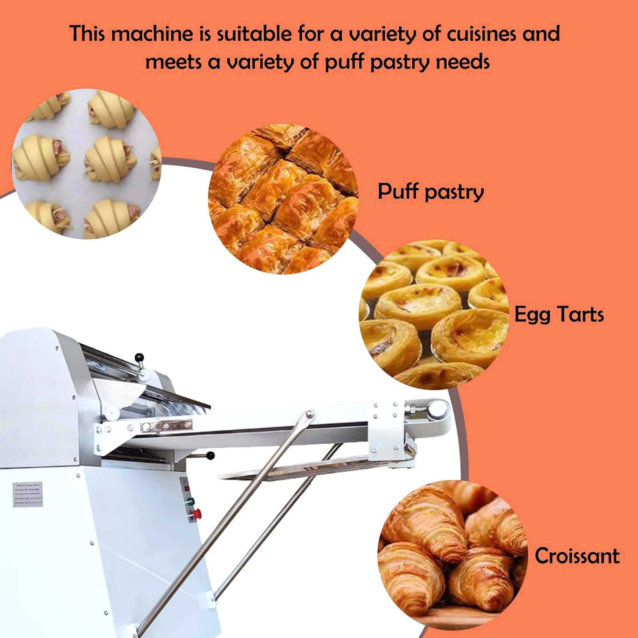 Heavy-Duty Commercial 220V Electric Dough Sheeter Machine With Adjustable Thickness (SAK17382) - Image 6