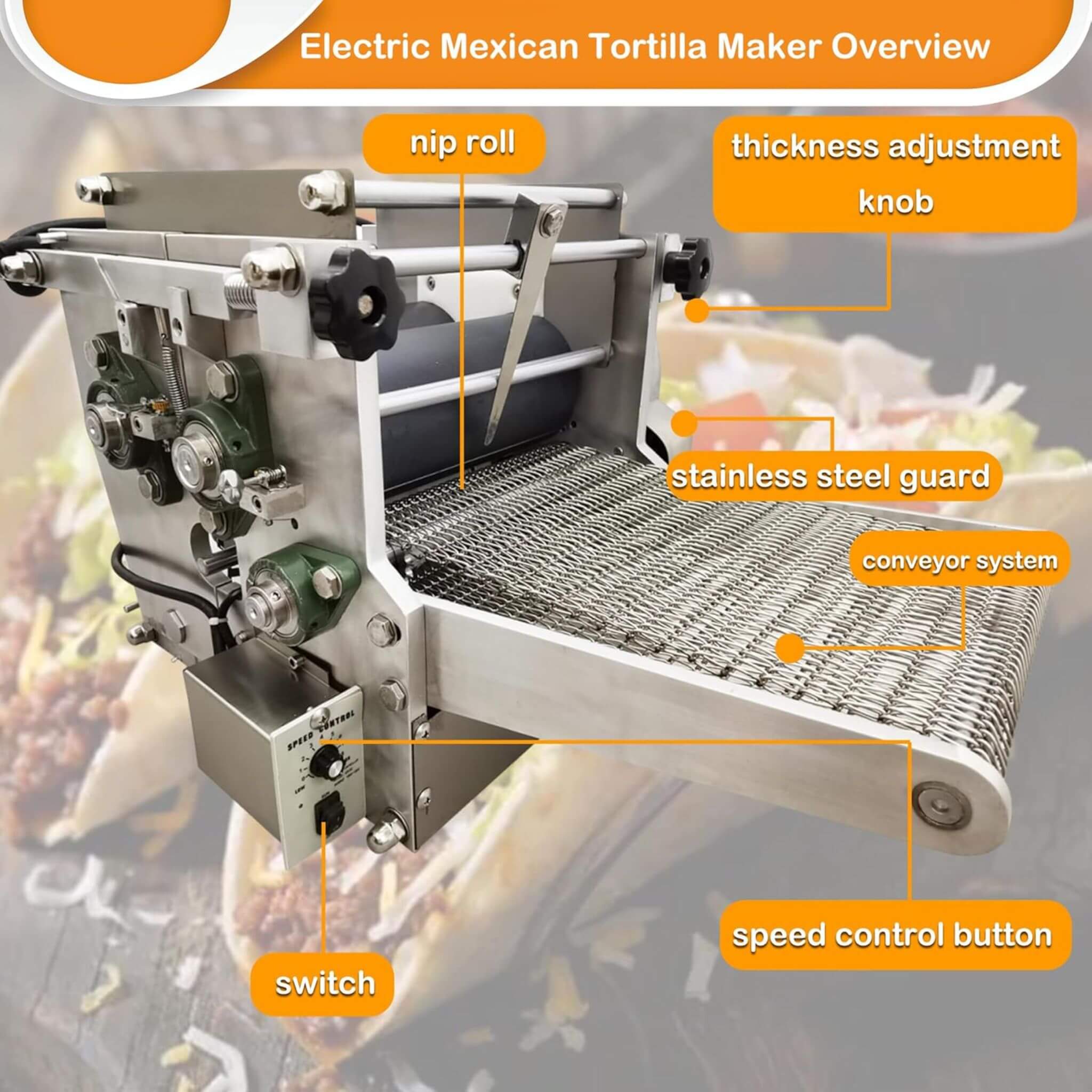 Heavy-Duty Commercial Automatic Corn Tortilla Making Machine (SAK60513) - Image 5