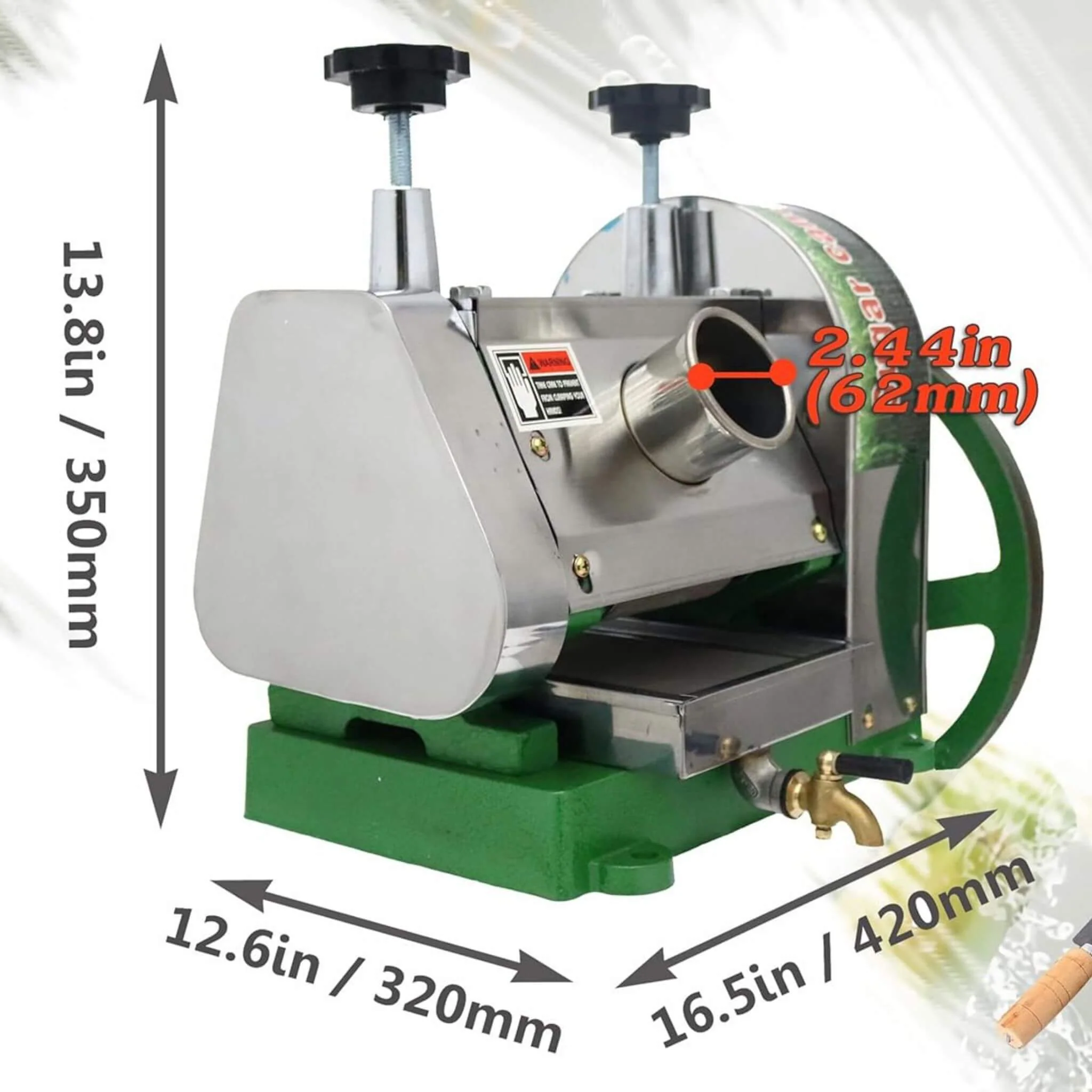Heavy-Duty Commercial Manual Stainless Steel Sugar Cane Juicer (SAK81426) - Image 10