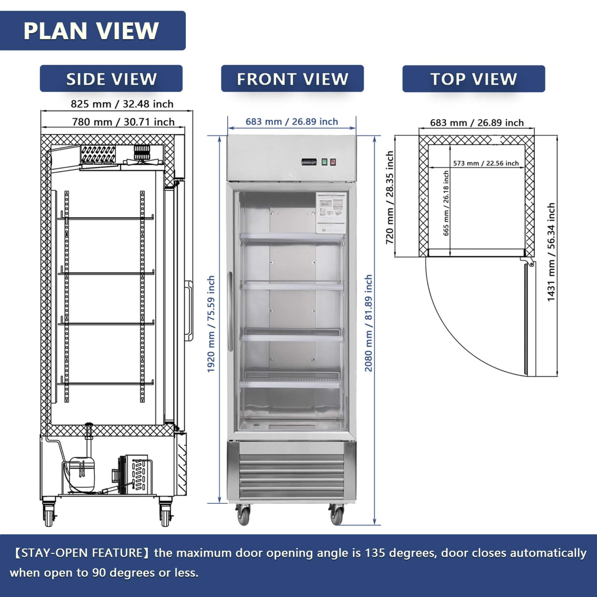 Heavy-Duty Commercial Upright ETL Certified Freezer For Restaurants, Bars, And Supermarkets (SAK01847) - Image 8