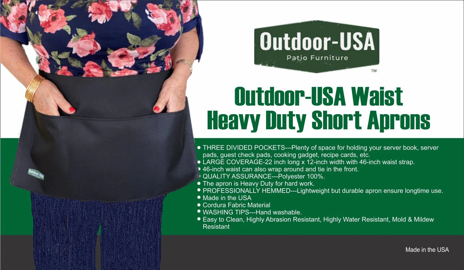 Heavy Duty Cordura® Apron with 3 Pockets – Durable Protection Made in the USA - Image 2