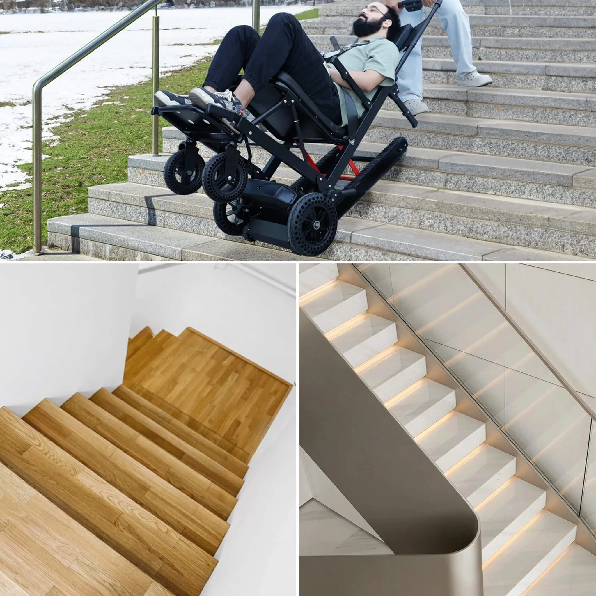 Motivo Heavy-Duty Electric Foldable Stair Climbing Wheelchair, 450LBS [FDA-Approved (SAK92801) - Image 9