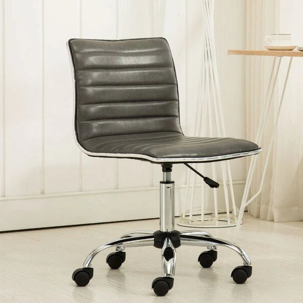 Heavy Duty Gray Channel-Tufted Conference Chair - Image 2