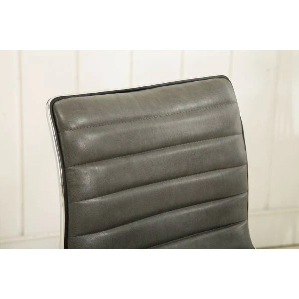 Heavy Duty Gray Channel-Tufted Conference Chair - Image 3