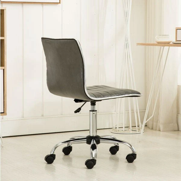 Heavy Duty Gray Channel-Tufted Conference Chair - Image 4