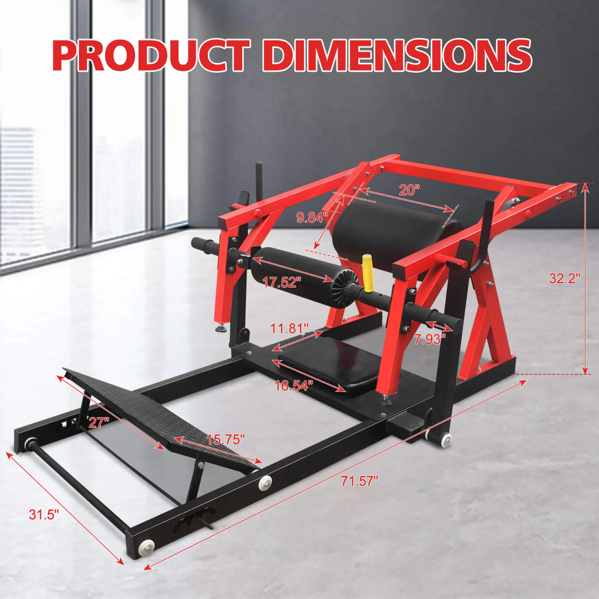 Heavy-Duty High Strength Steel Hip Thruster With Non-Slip Handles And Comfortable Foam Paddings (SAK92581) - Image 3