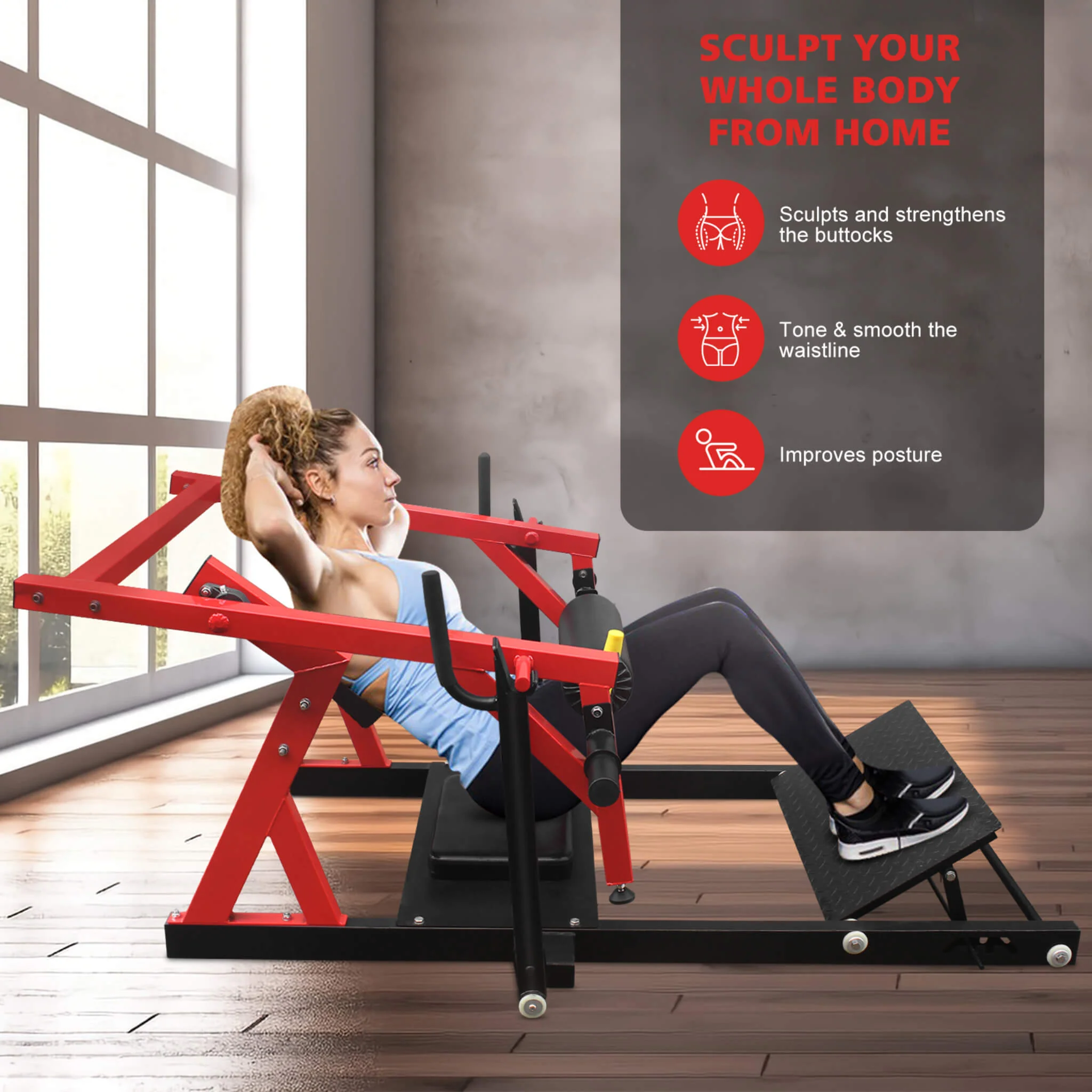 Heavy-Duty High Strength Steel Hip Thruster With Non-Slip Handles And Comfortable Foam Paddings (SAK92581) - Image 7
