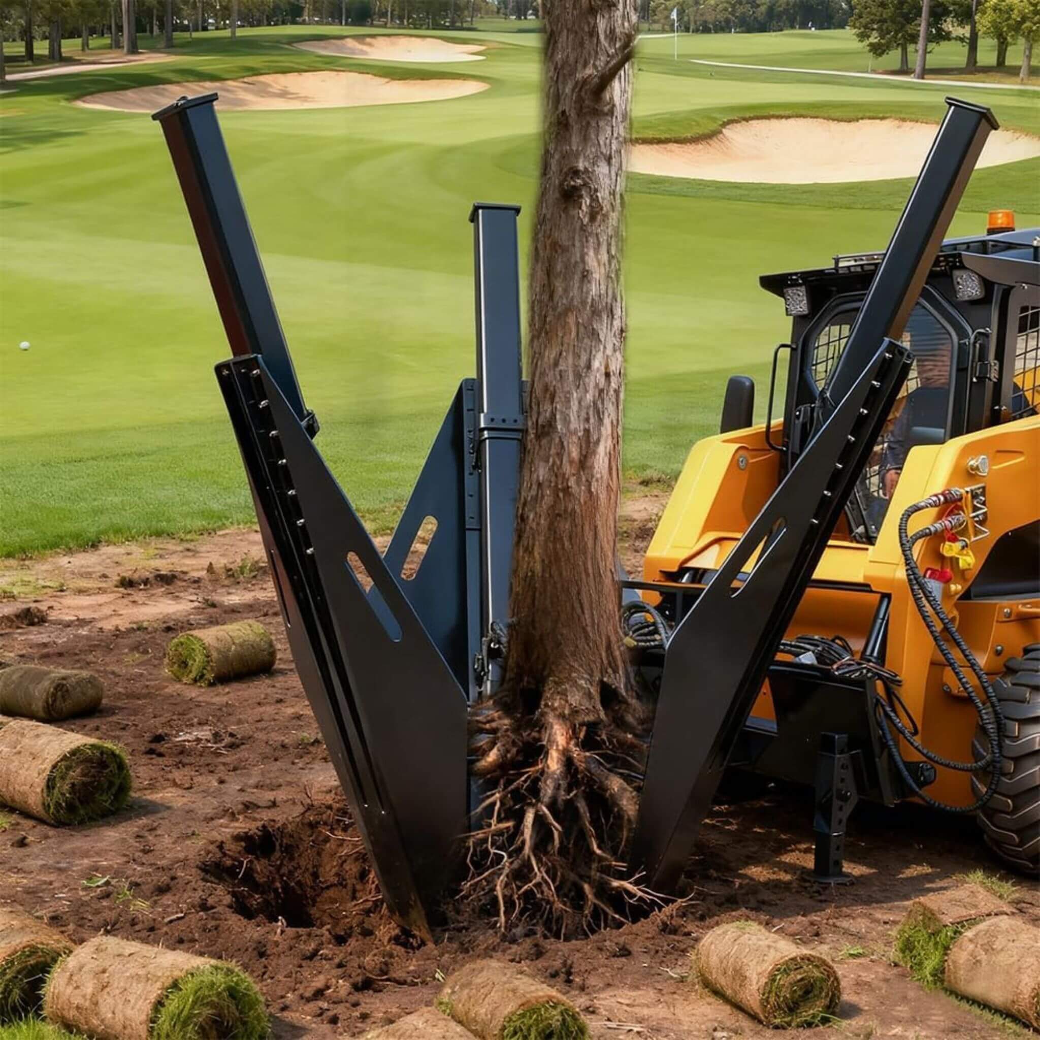 Heavy-Duty Industrial 3-Blade Tree Spade Transplanter Skid Steer Attachment (SAK50296) - Image 3