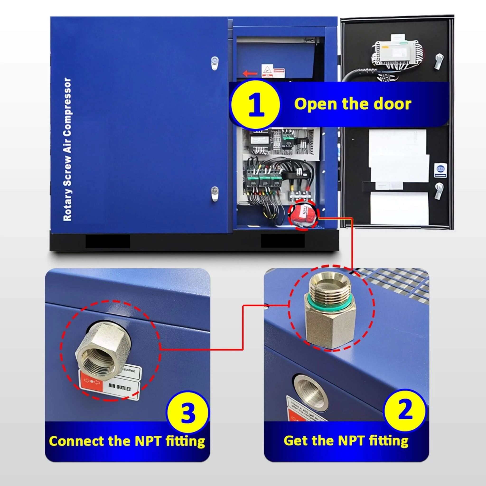 Heavy-Duty Industrial Rotary Screw Air Compressor (SAK04891) - Image 4