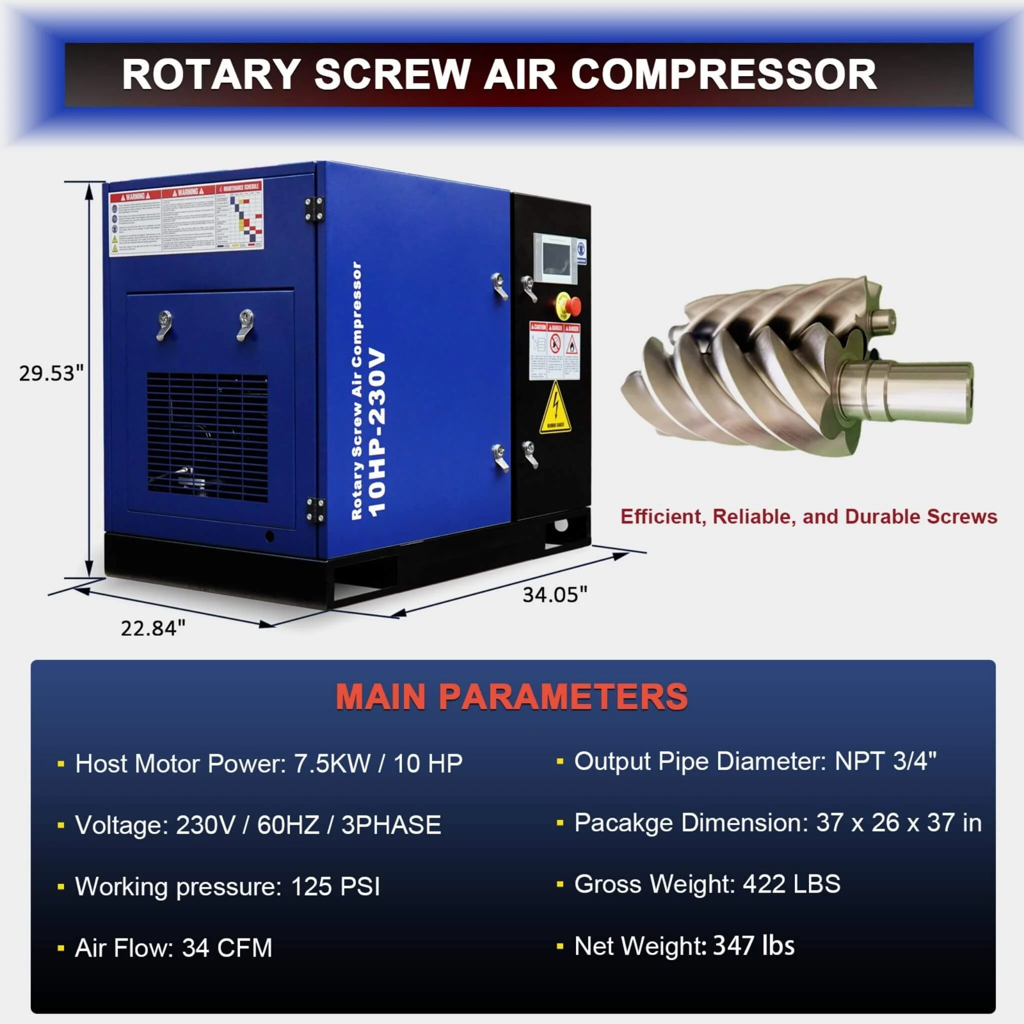 Heavy-Duty Industrial Rotary Screw Air Compressor (SAK04891) - Image 5