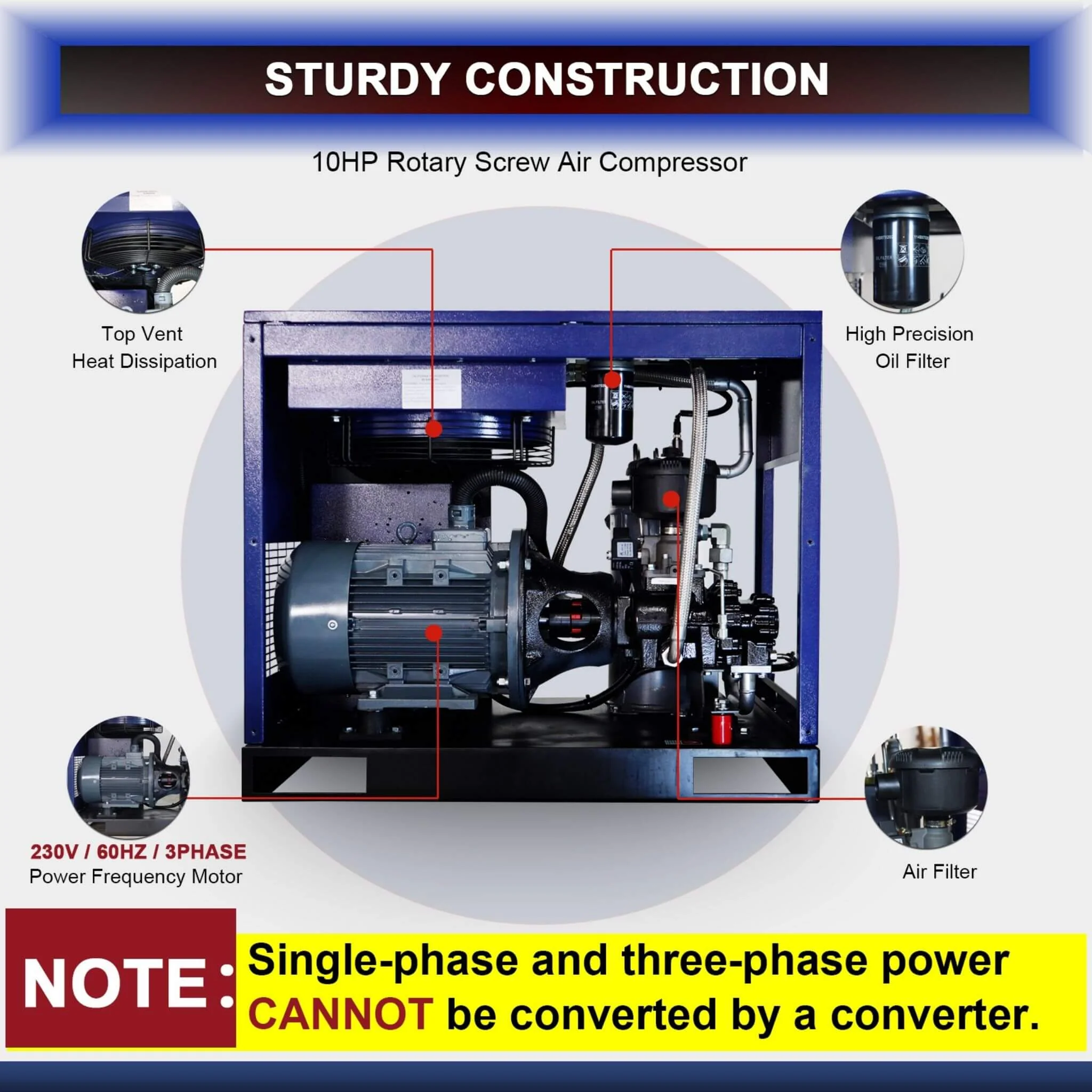 Heavy-Duty Industrial Rotary Screw Air Compressor (SAK04891) - Image 8