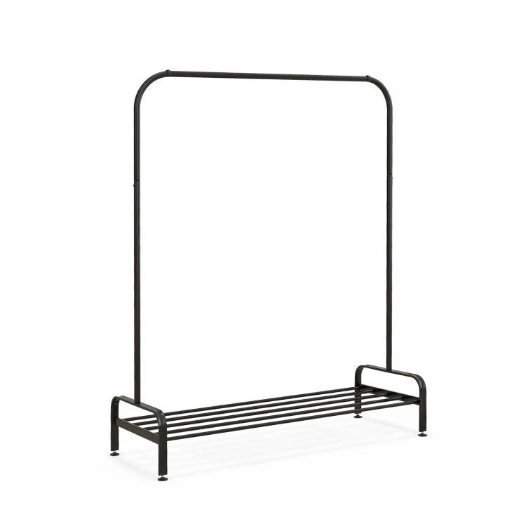 Heavy Duty Metal Garment Rack Clothes Hanging Rod with Bottom Storage Shelf - Image 4