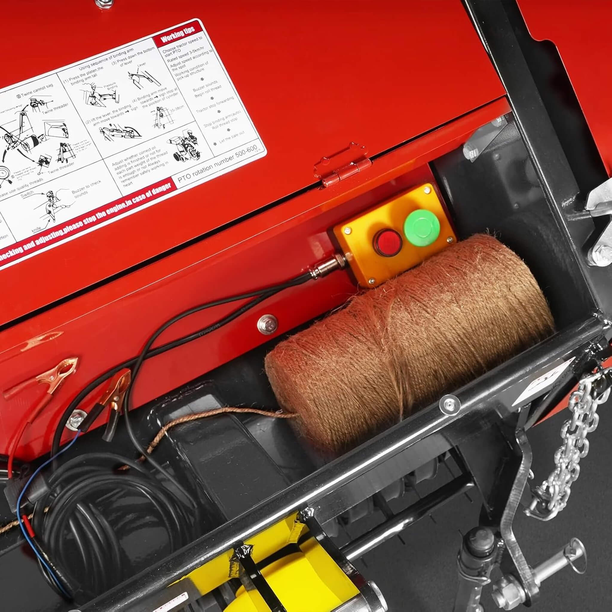 Heavy-Duty Mini Round Hay Tractor Baler With Twine Wrap (SAK36194) - Image 11