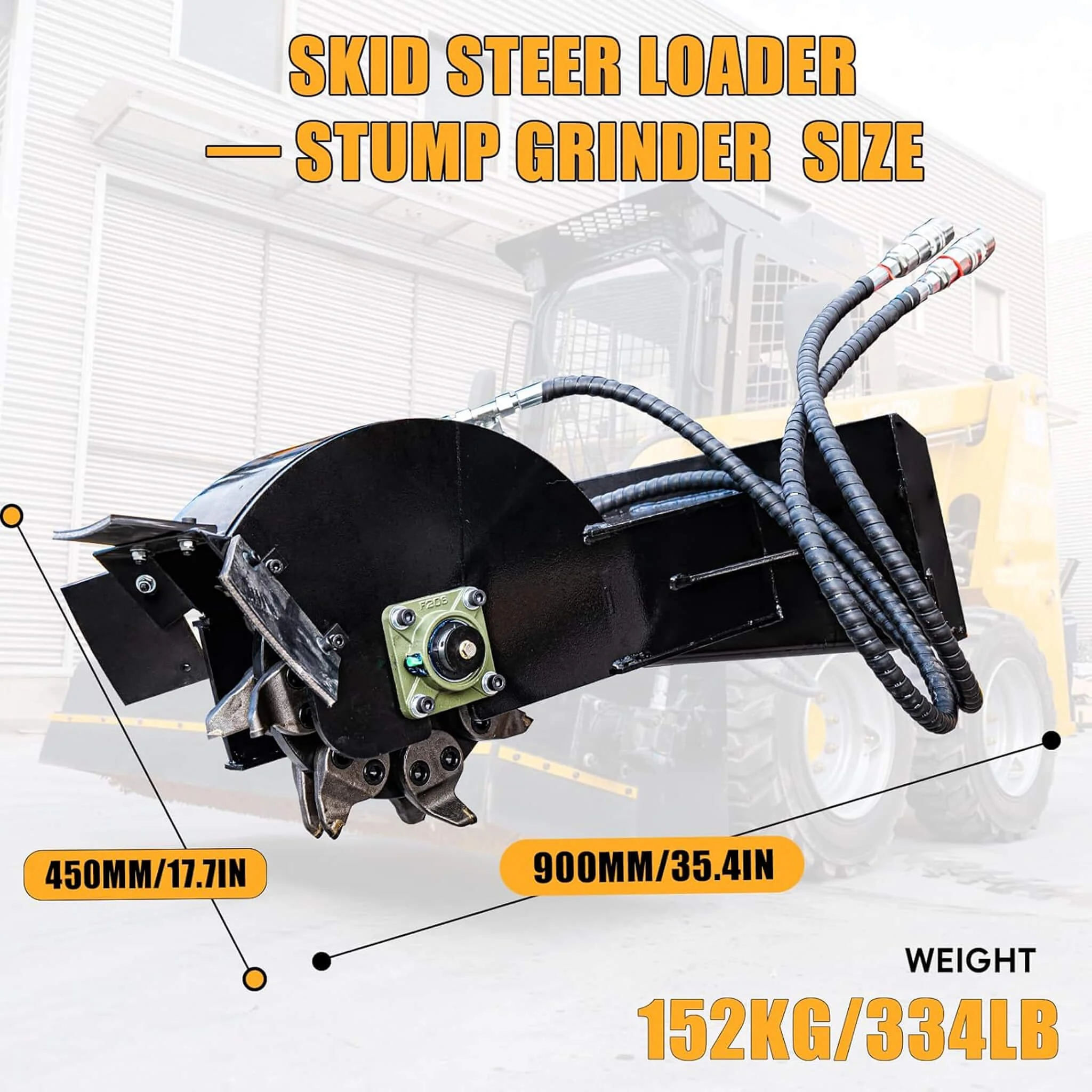 Heavy-Duty Mini Skid Steer Stump Grinder Attachment With Carbide Steel Teeth (SAK57481) - Image 10