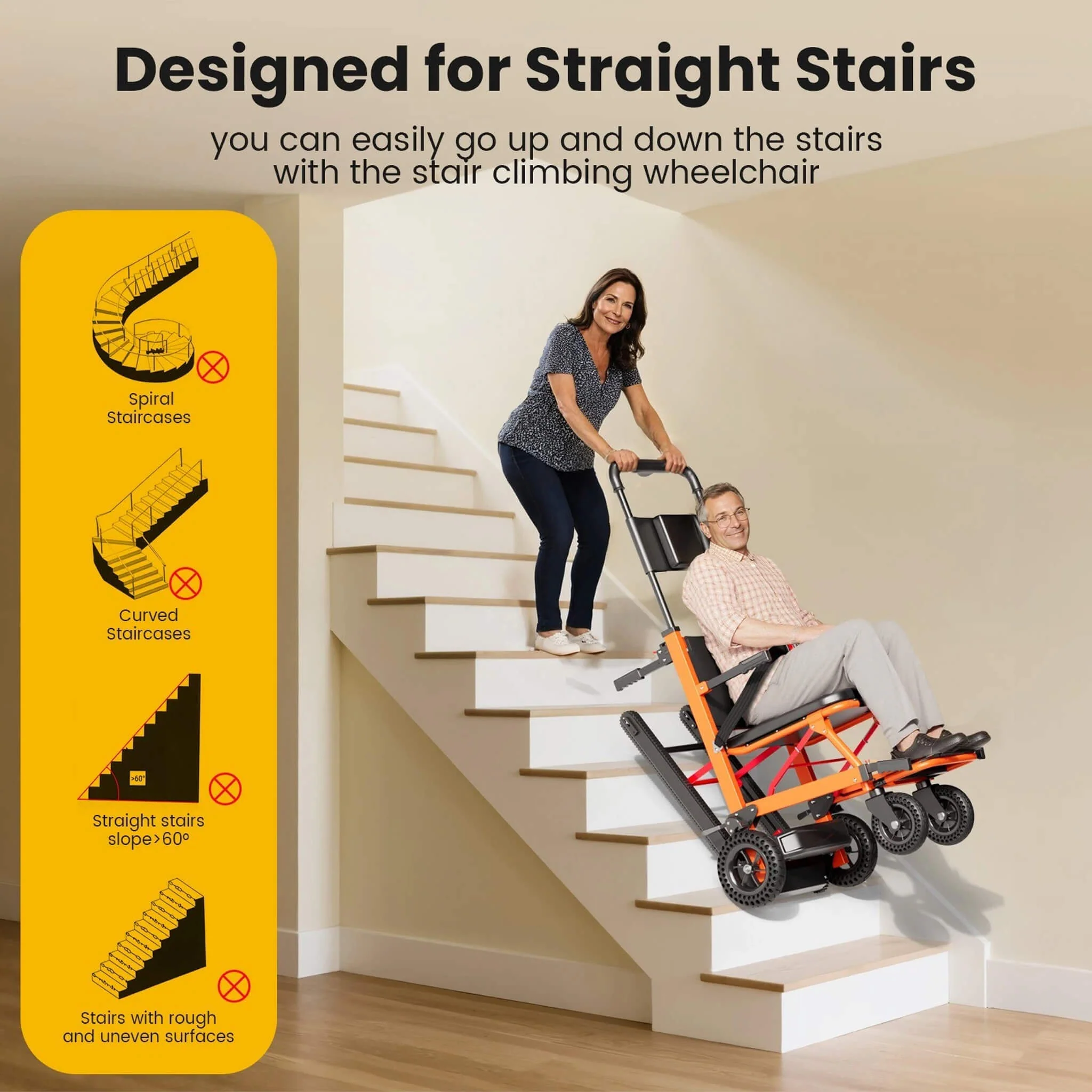Motivo Heavy-Duty Motorized Stair Climbing Wheelchair, 440LBS [FDA-Approved] (SAK47103) - Image 7