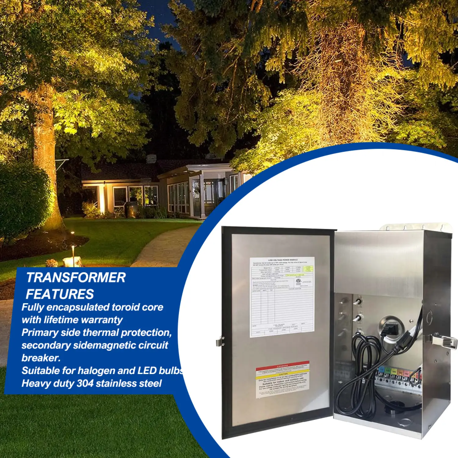 Heavy Duty Multi Tap Transformer with 900W Output for Outdoor - Image 3