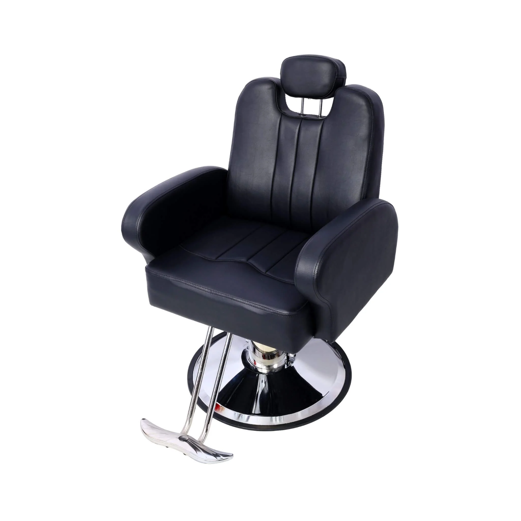 Heavy-Duty Multifunctional PU Leather Reclining Hydraulic Barber Chair W/ Chrome Steel Base (SAK35719) - Image 3