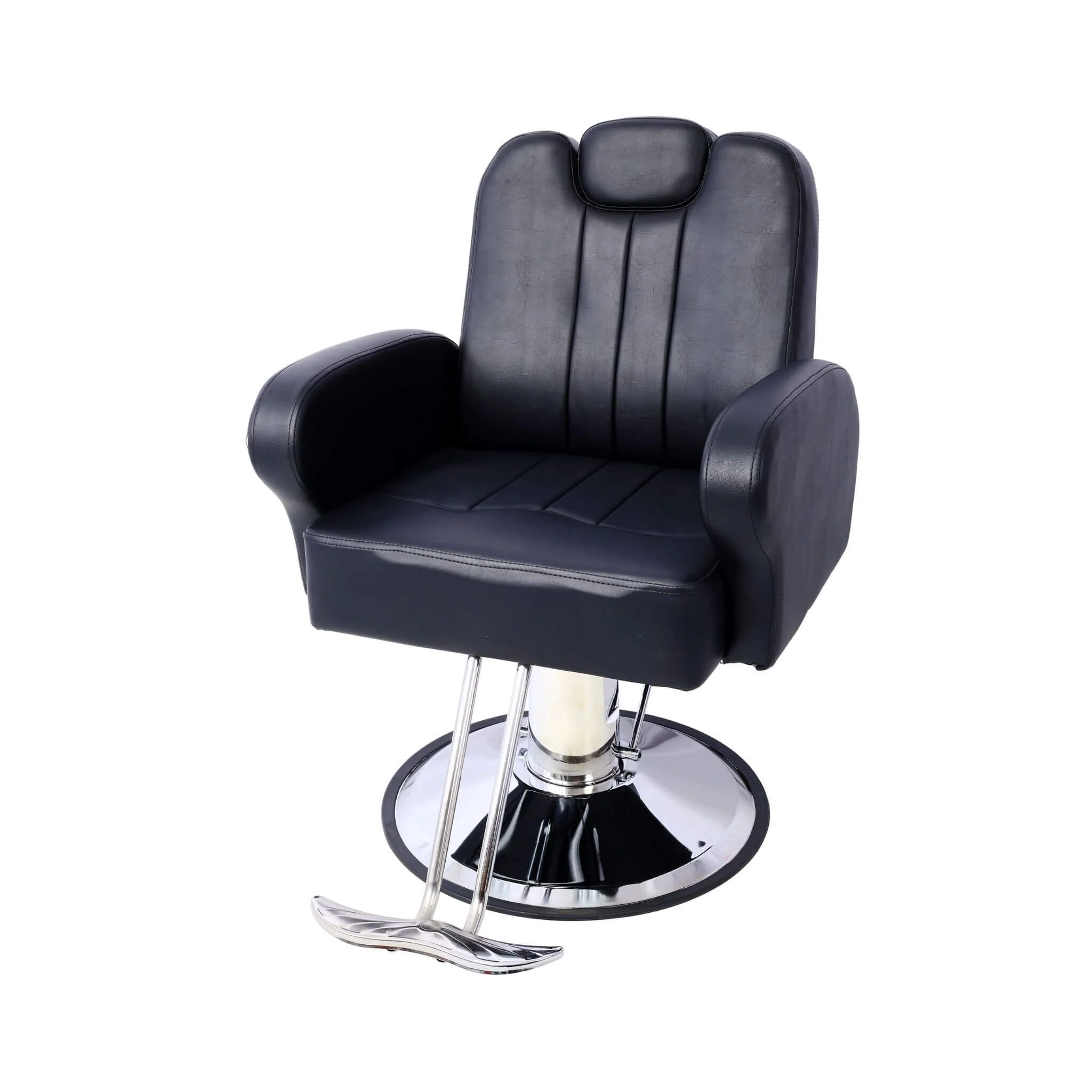 Heavy-Duty Multifunctional PU Leather Reclining Hydraulic Barber Chair W/ Chrome Steel Base (SAK35719) - Image 9