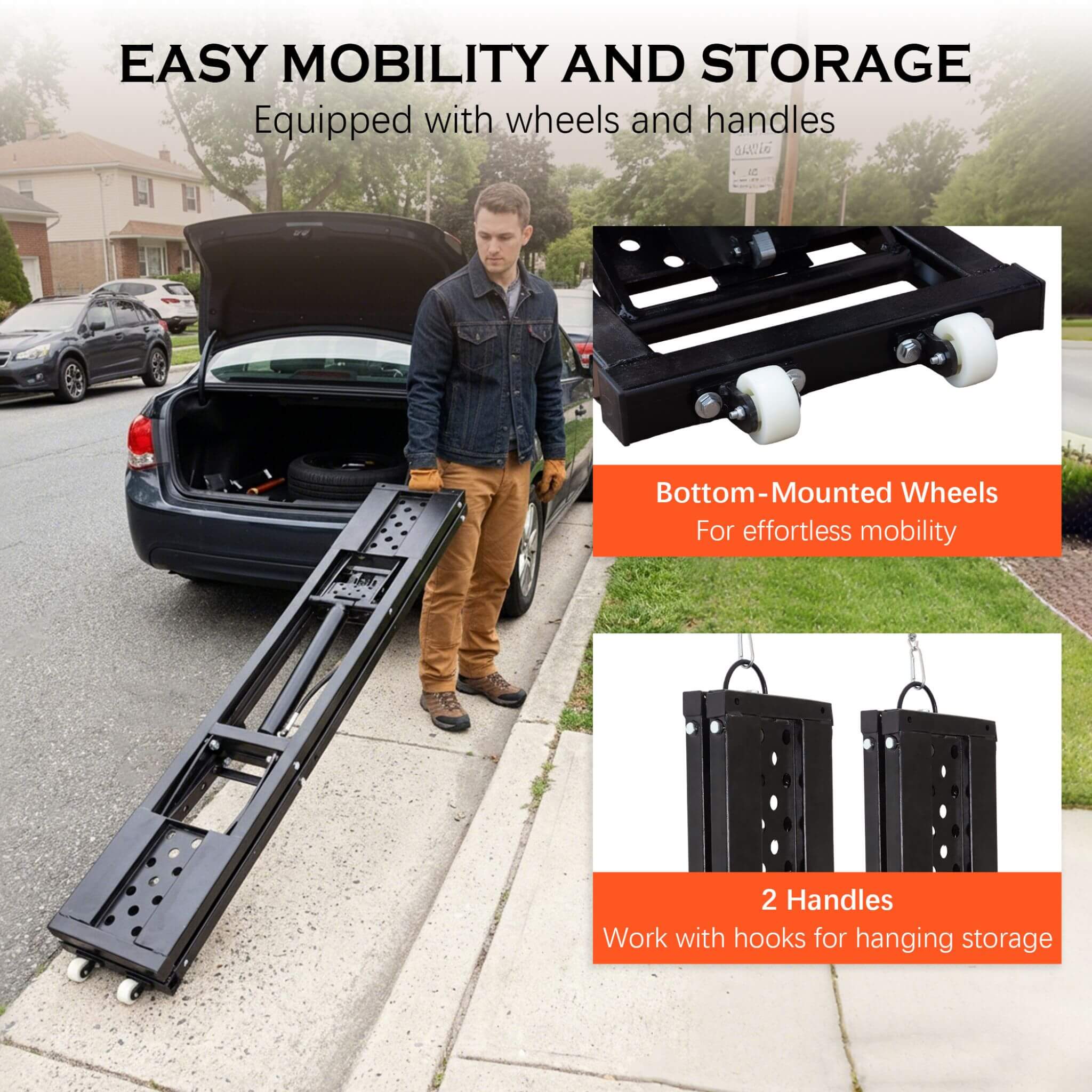 Heavy-Duty Portable 7000 LBS Car Lift Jack With Locking Levels (SAK10574) - Image 3